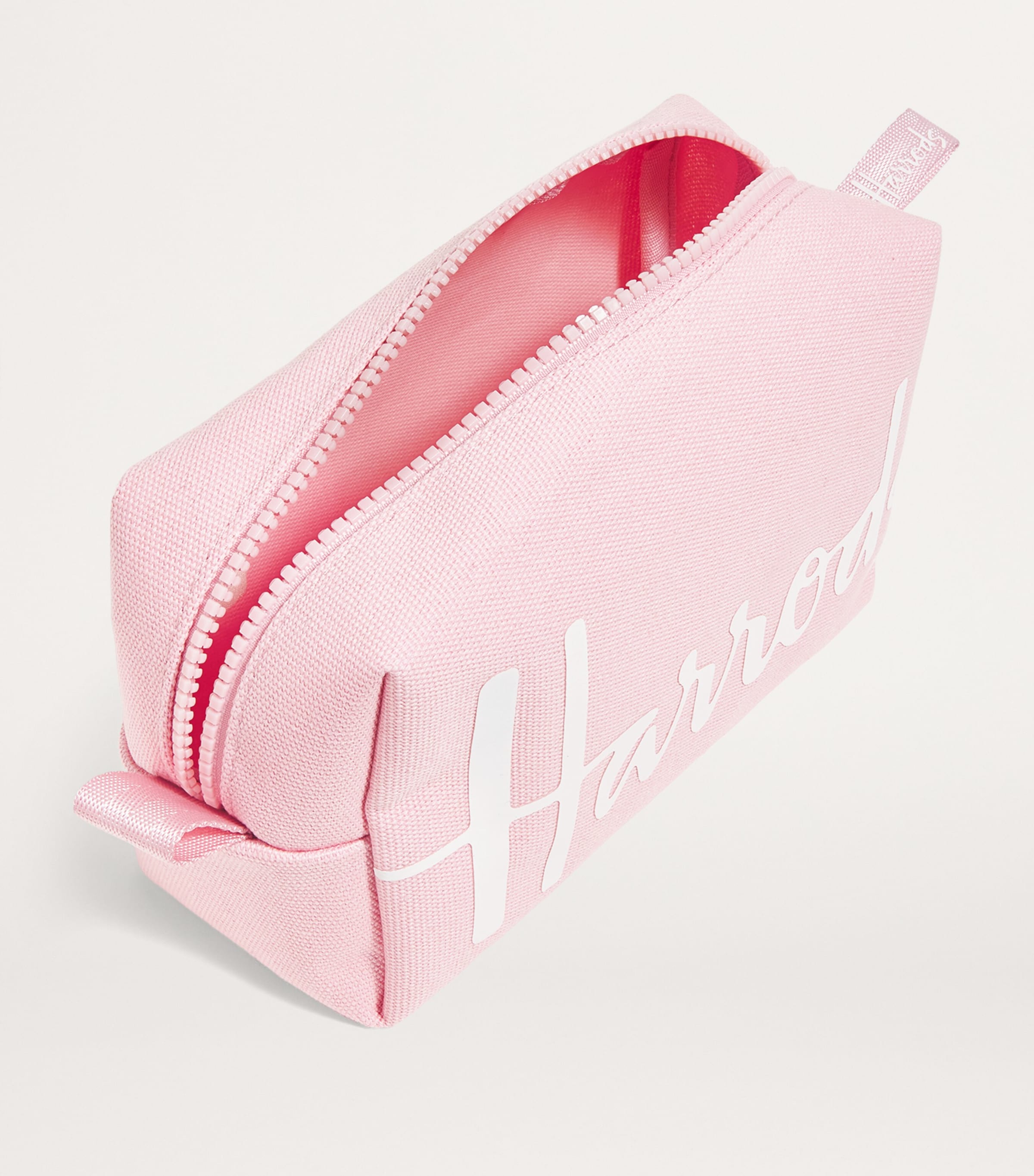 Harrods Cotton Logo Cosmetics Bag Light Pink Image 3