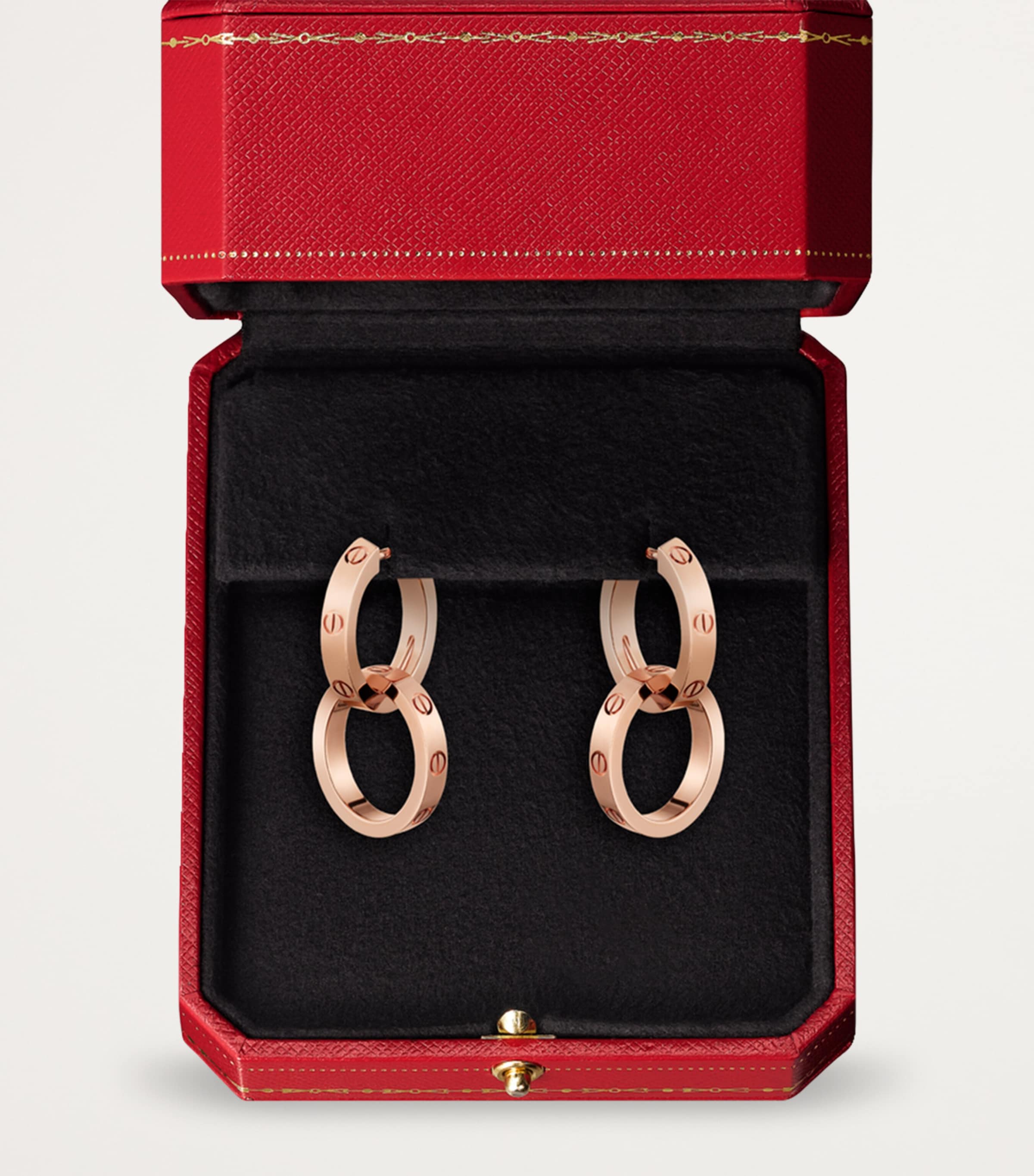 Rose Gold LOVE Double Hoop Earrings ROSE GOLD Image 3