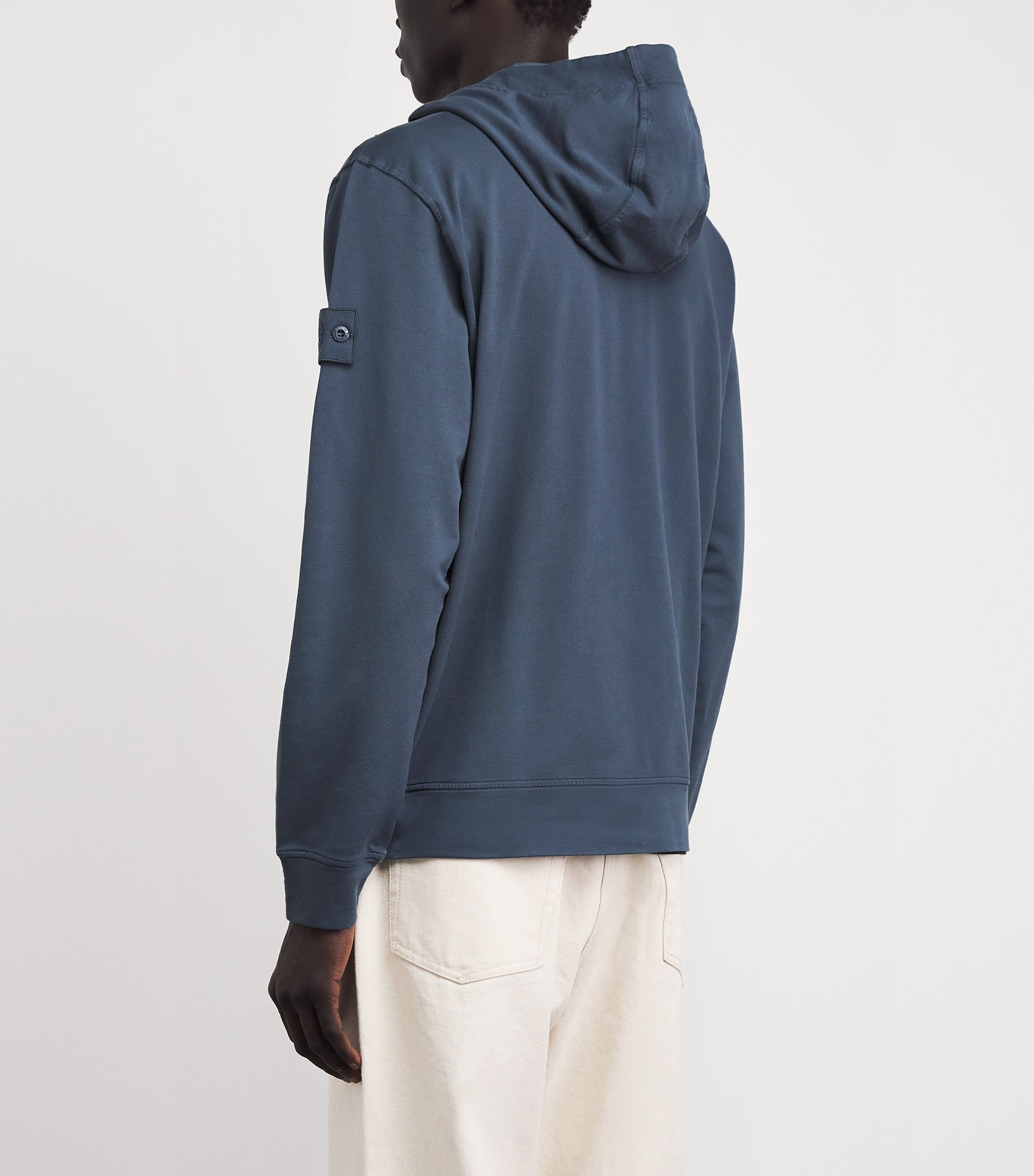 Stone Island Mens Cotton-Blend Ghost Zip-Up Hoodie Image 5