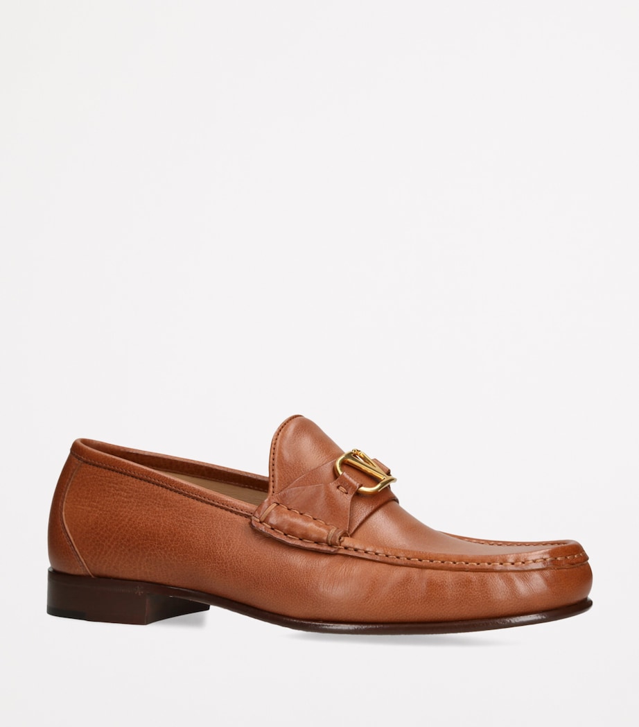Leather VLogo Signature Loafers BROWN Image 3