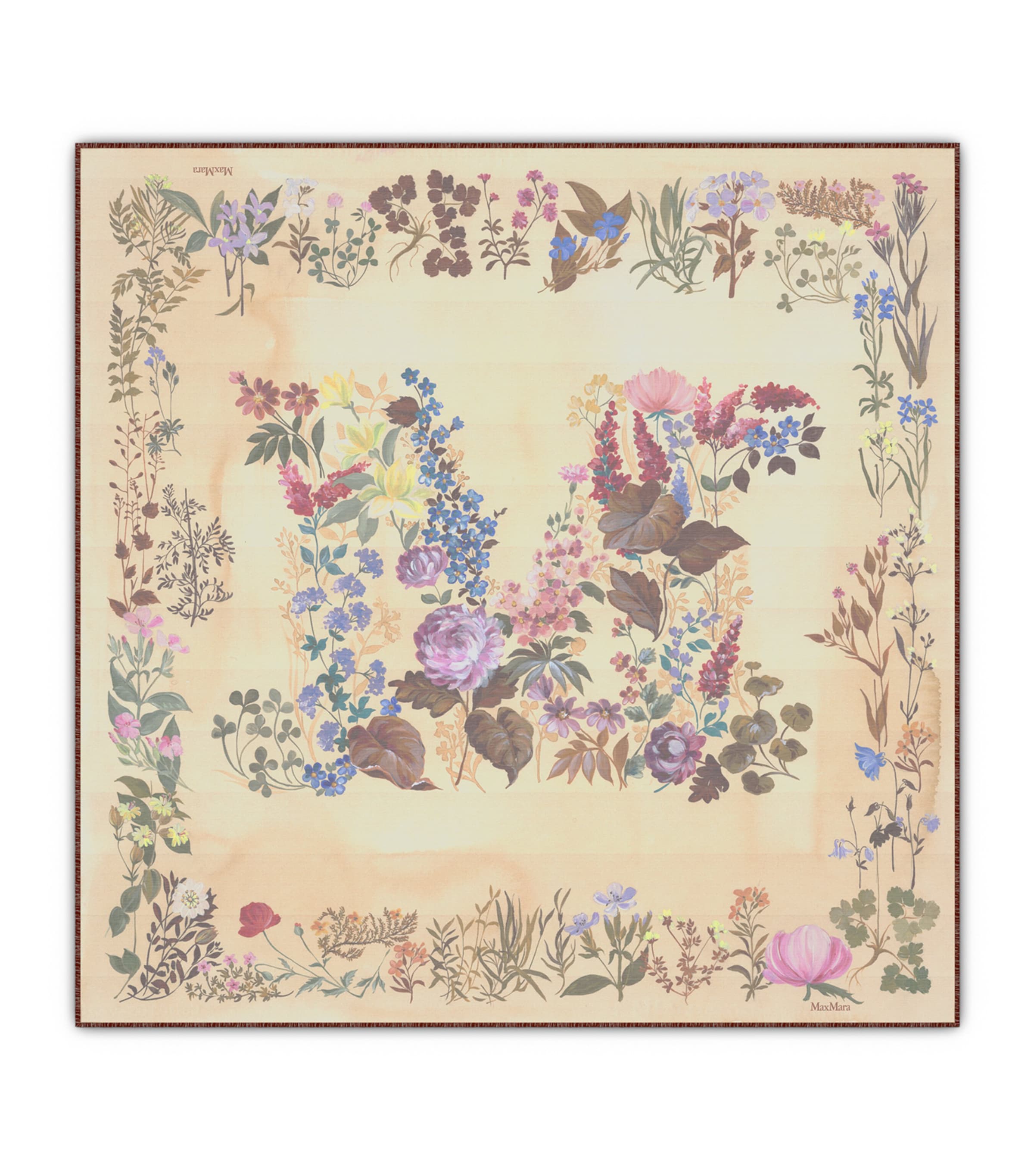 Max Mara Silk Printed Scarf Beige Image 1