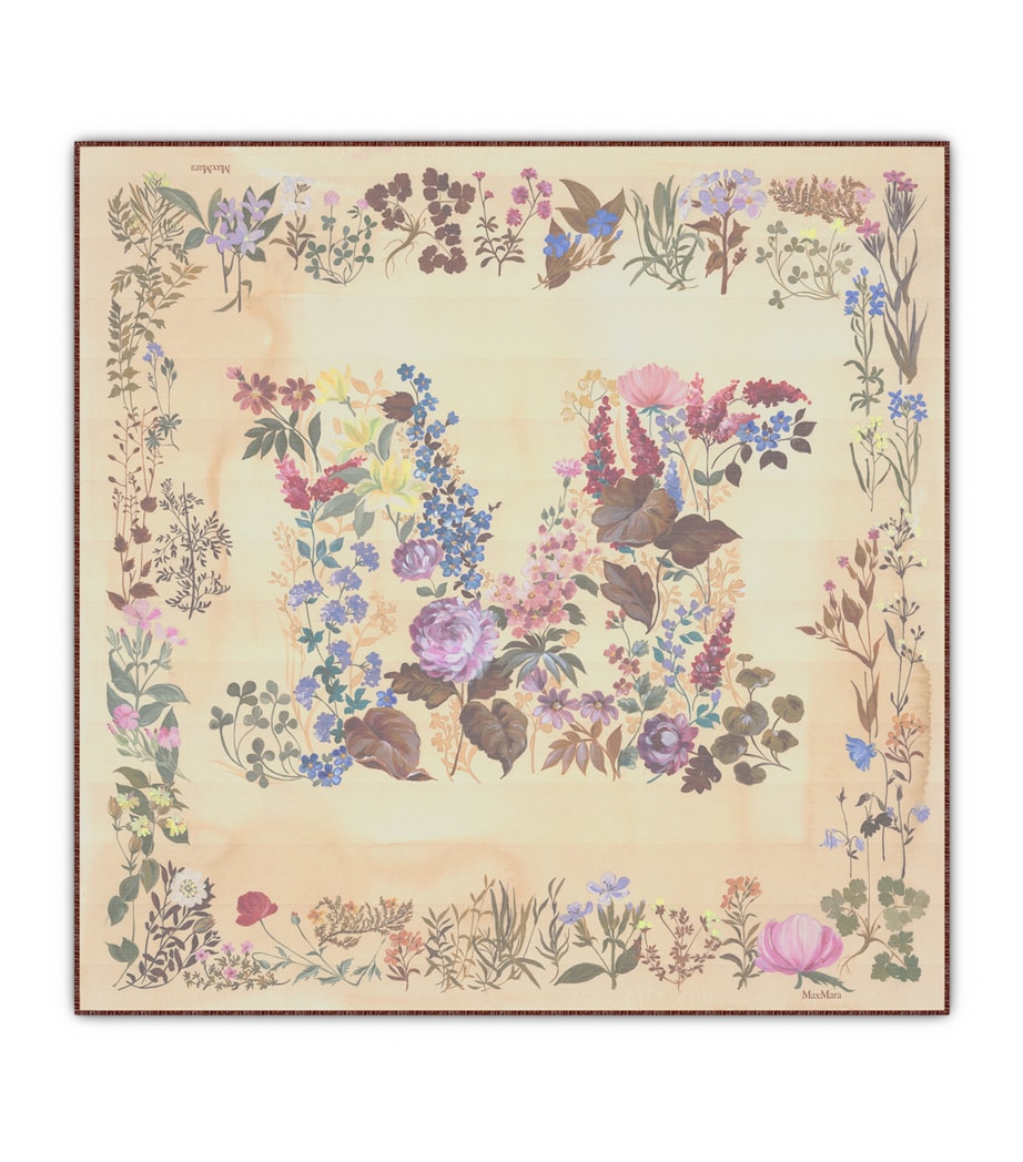 Max Mara Silk Printed Scarf Beige Image 1