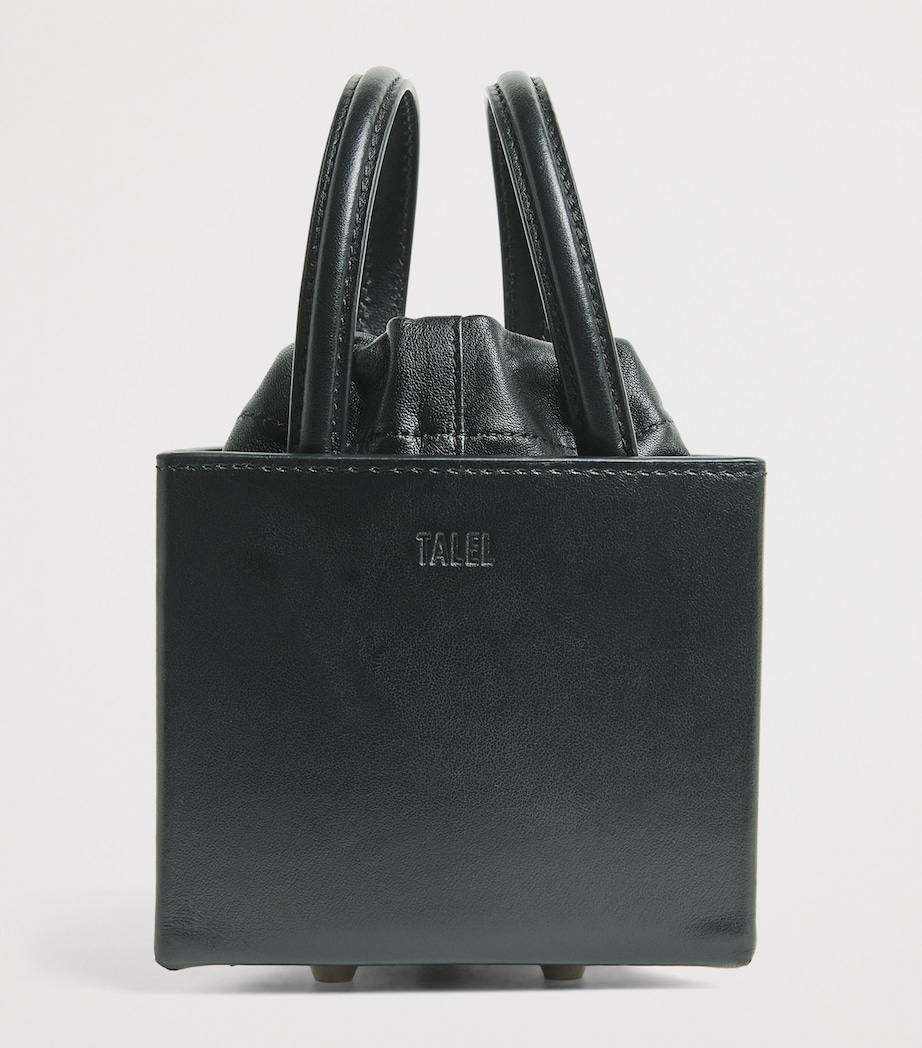 Talel Paris Leather Triangle Top-Handle Bag Black Image 3