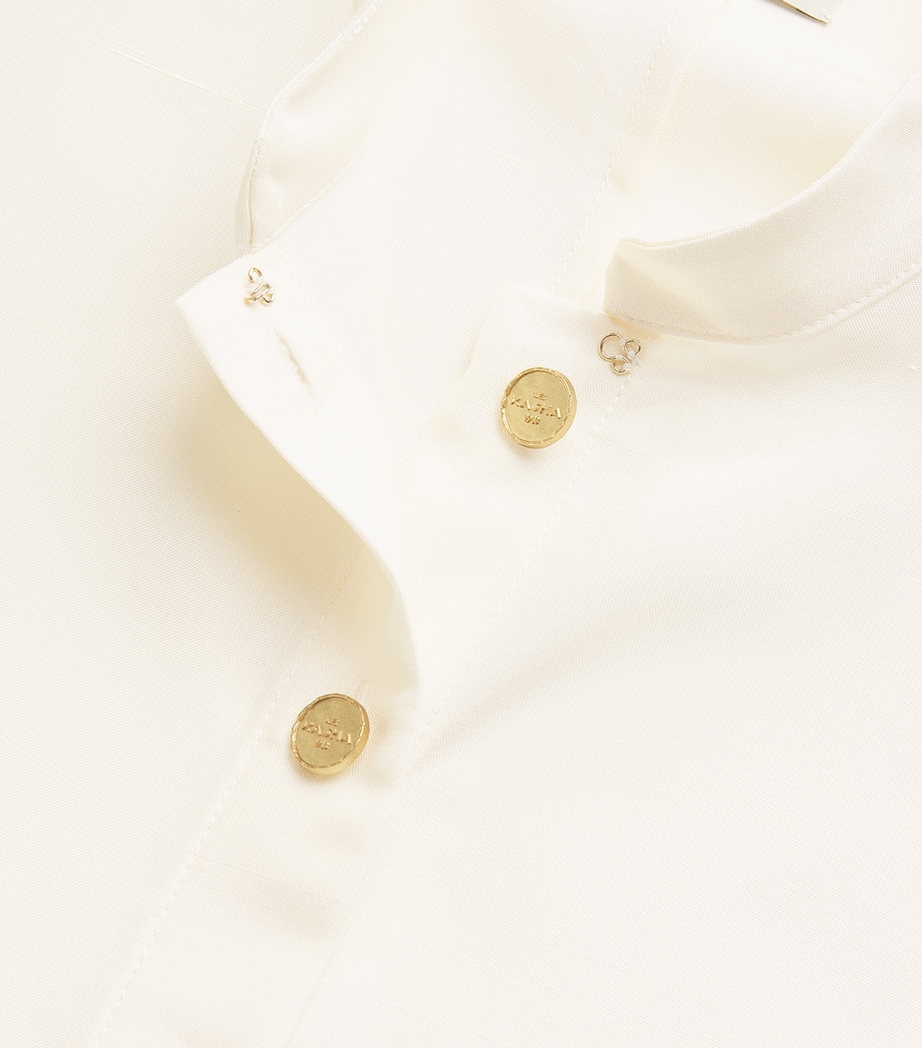 Le Kasha Womens Silk Sleeveless Abydos Shirt Cream Image 6