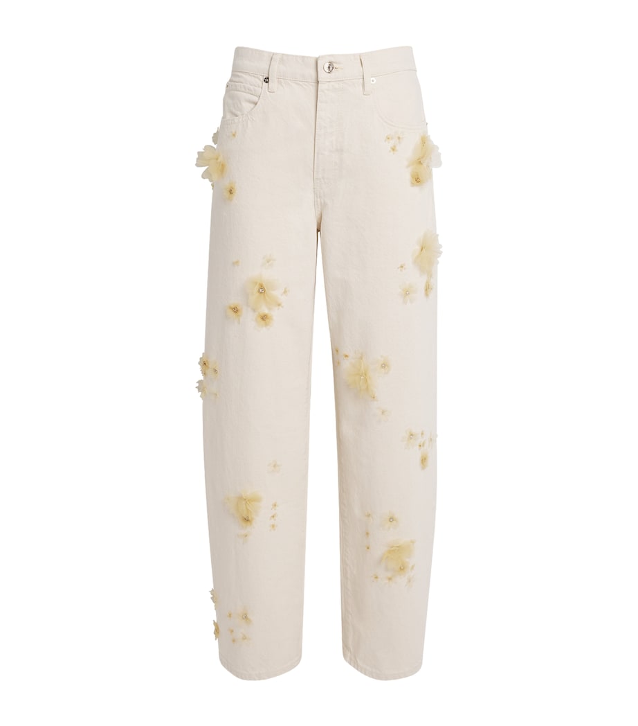 Embellished Low-Slung Barrel Jeans VANILLA BEAN Image 1