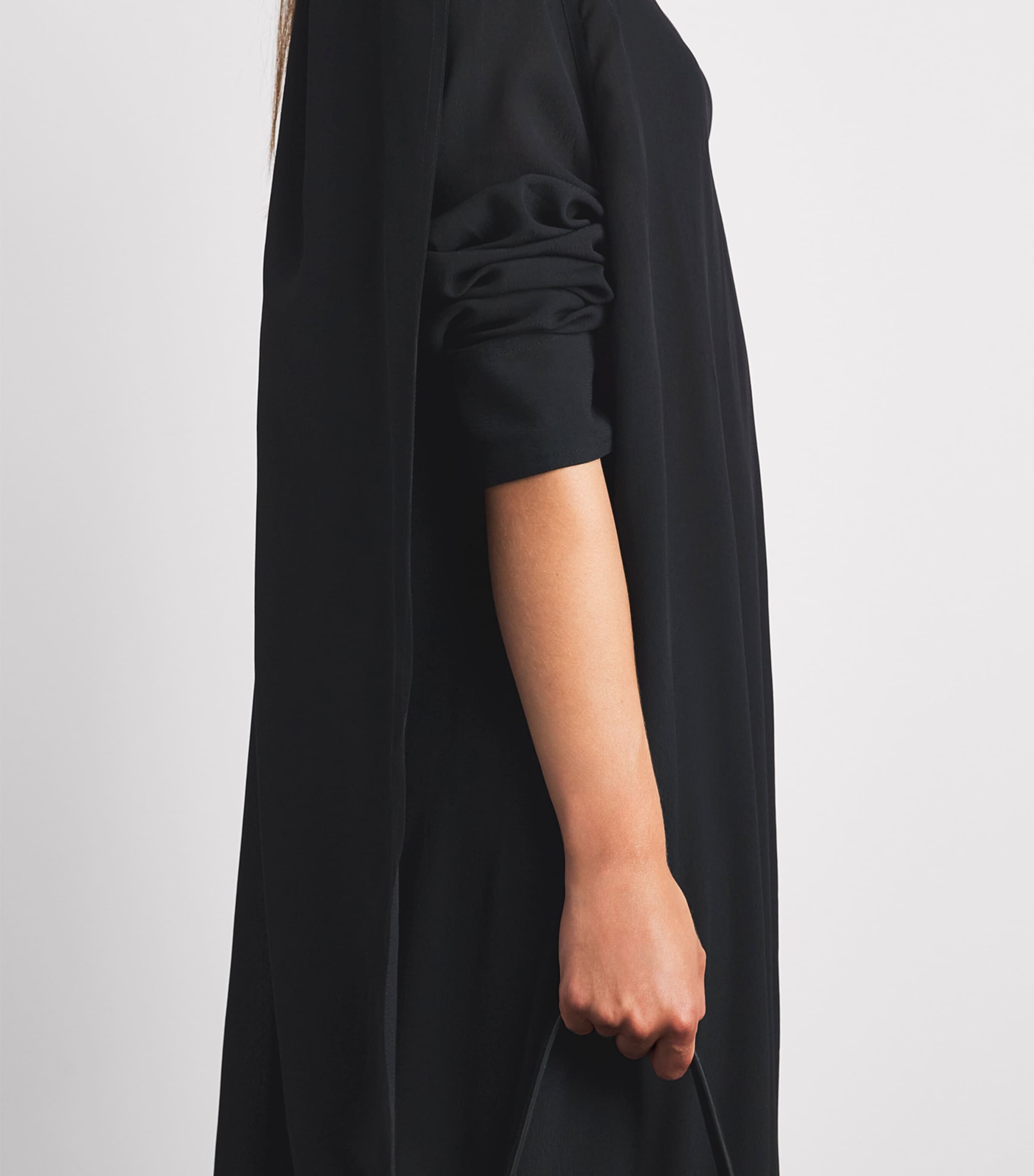 Toteme Womens Scoop-Neck Scarf Maxi Dress Black Image 5