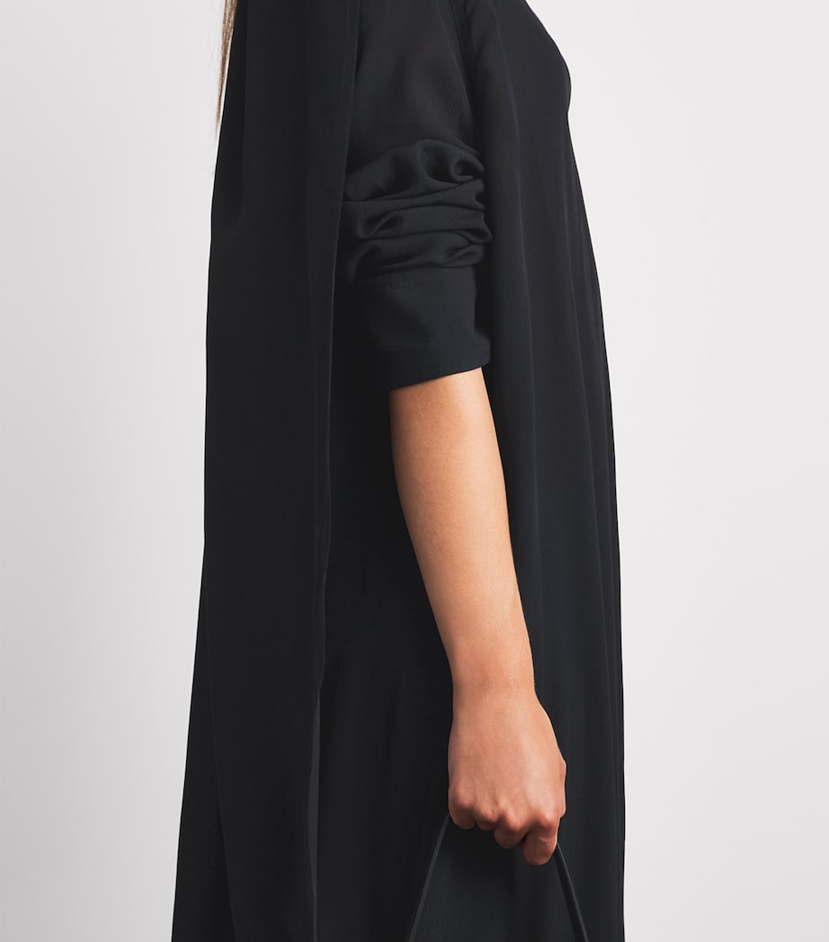 Toteme Womens Scoop-Neck Scarf Maxi Dress Black Image 5