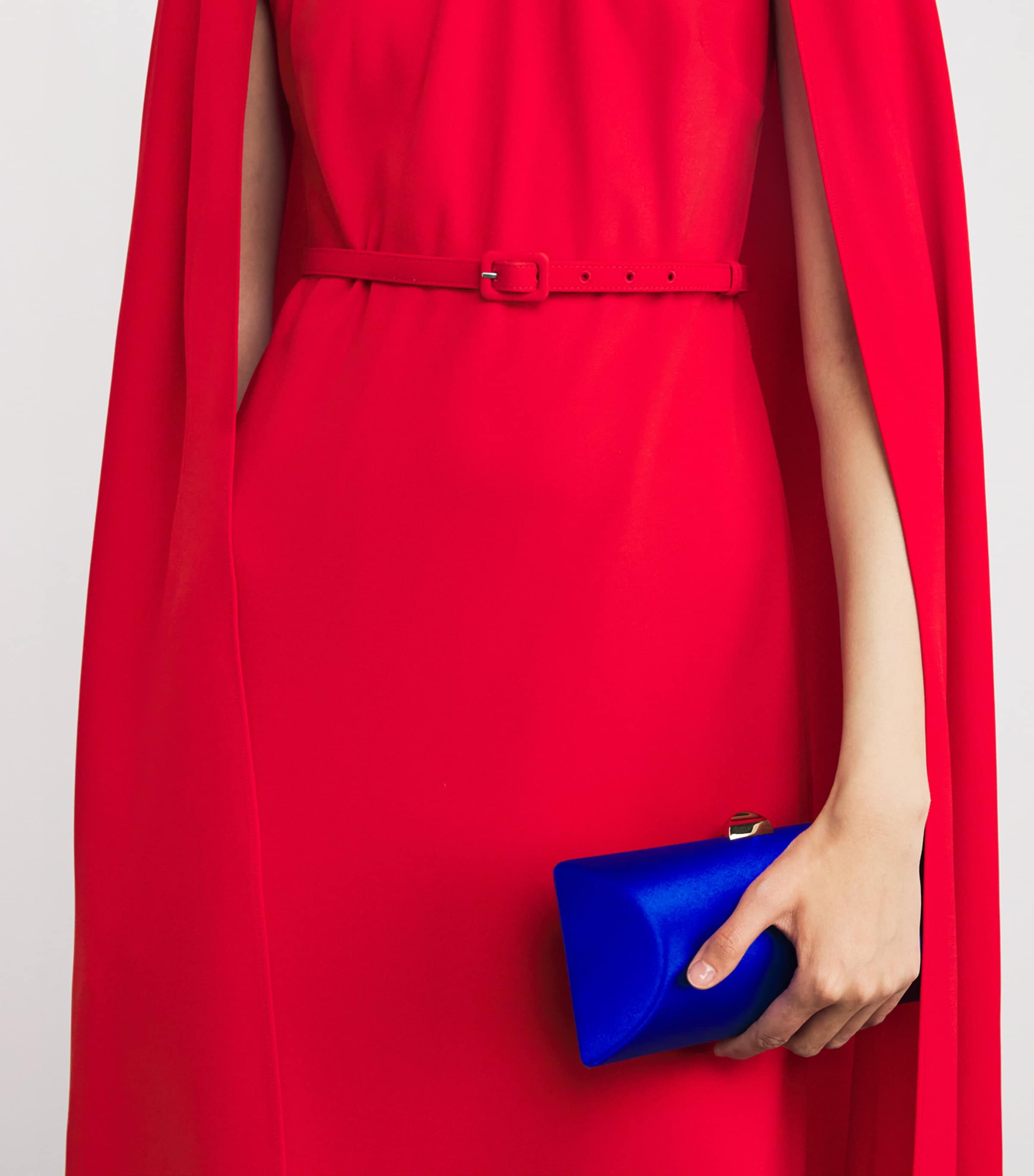 Cady Caped Midi Dress RED Image 4