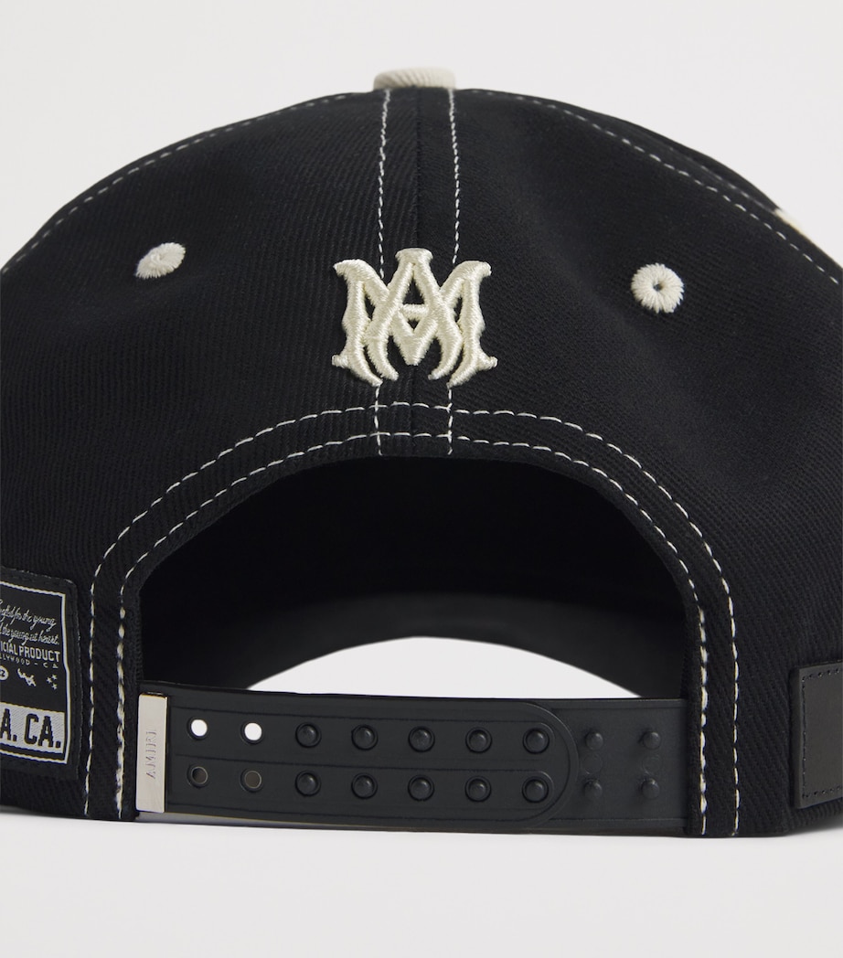 AMIRI Cotton Embroidered Sporty Baseball Cap Black Image 4