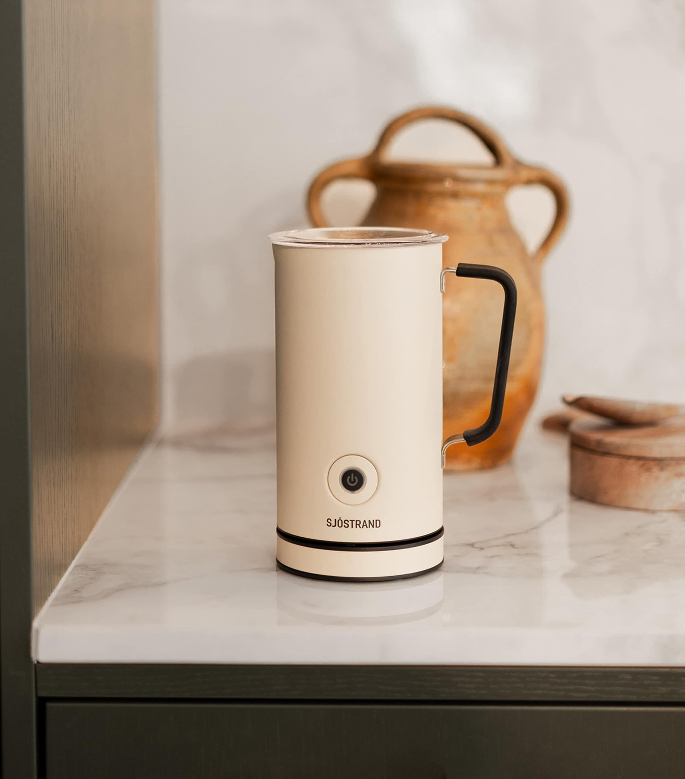 Stainless Steel Milk Frother (300ml) BEIGE Image 2