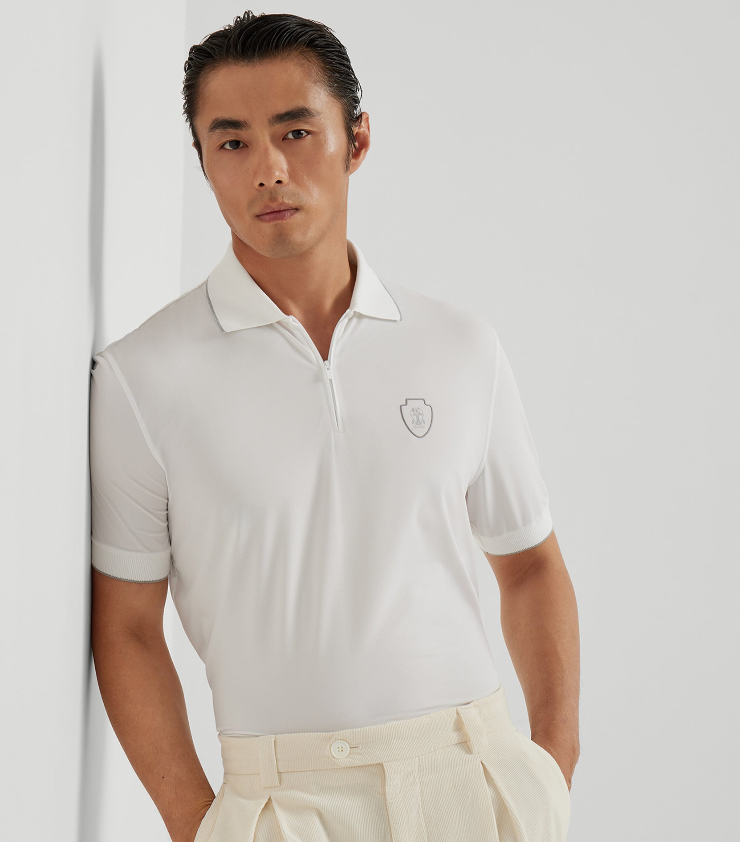 Zipped Logo Polo Shirt CCS47 Image 5