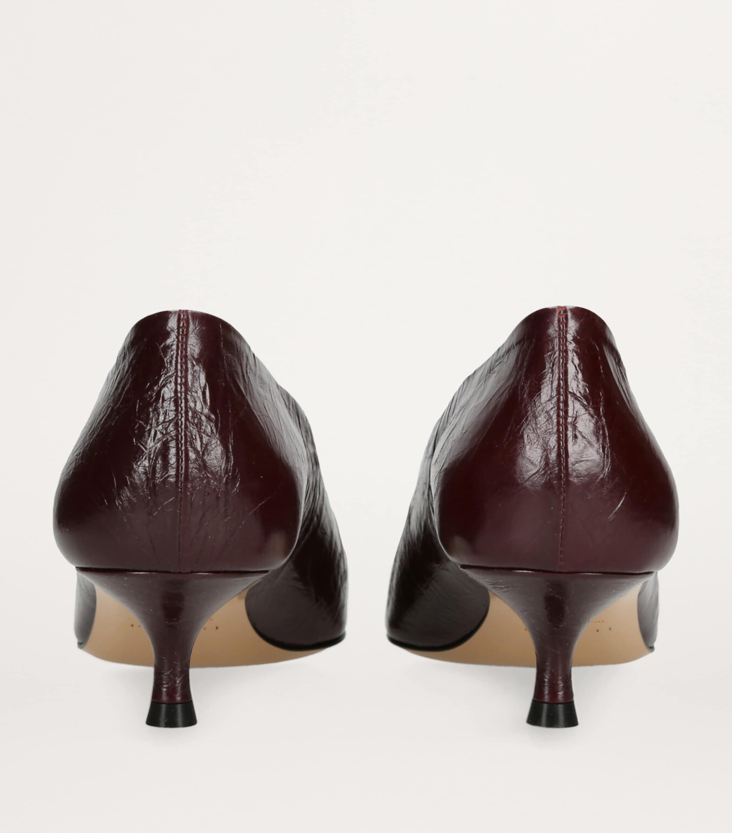 Le Monde Beryl Leather Babouche Kitten Heel 35 Wine Image 2