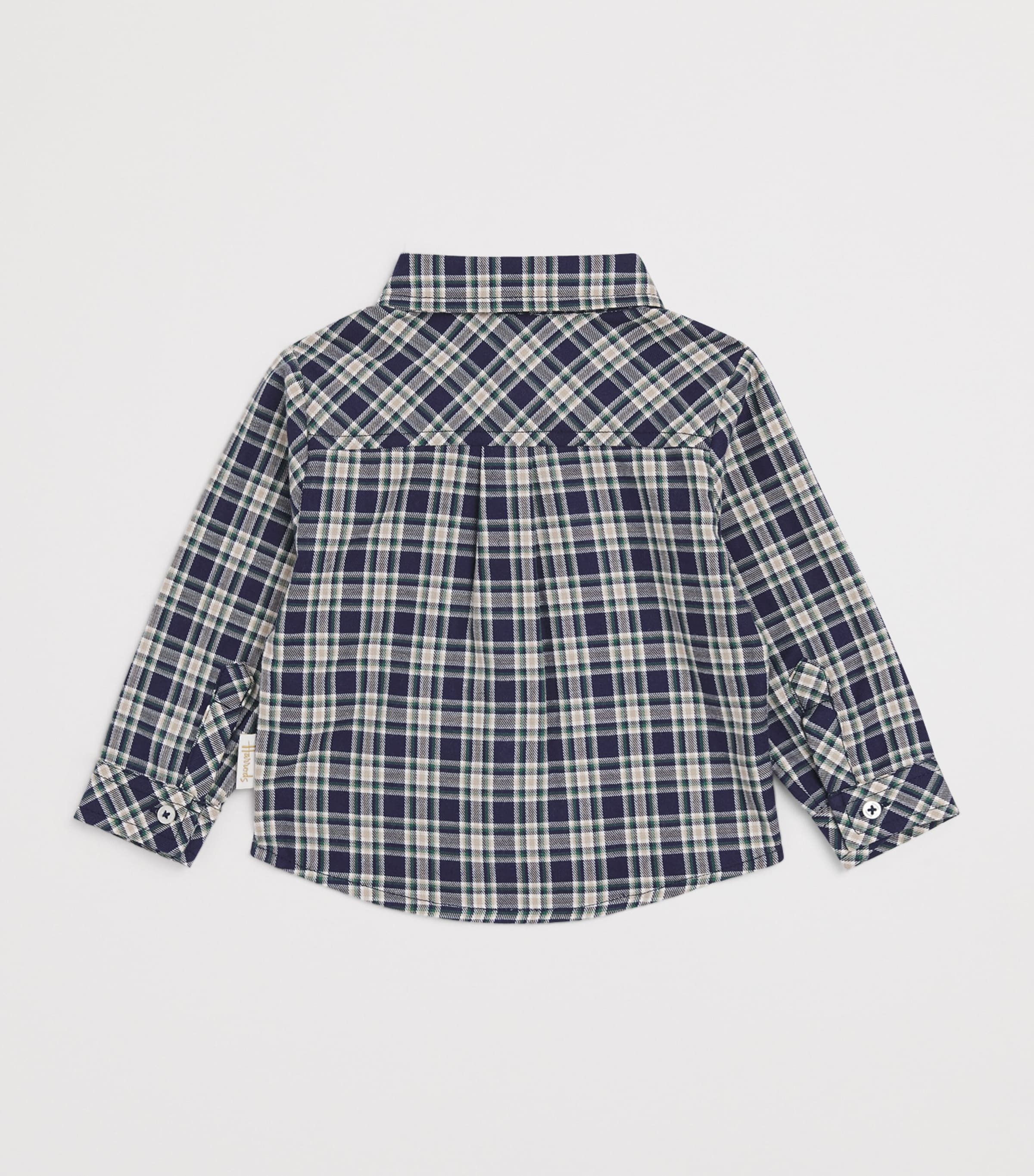 Harrods Cotton Check Shirt (0-18 Months) Navy Image 2
