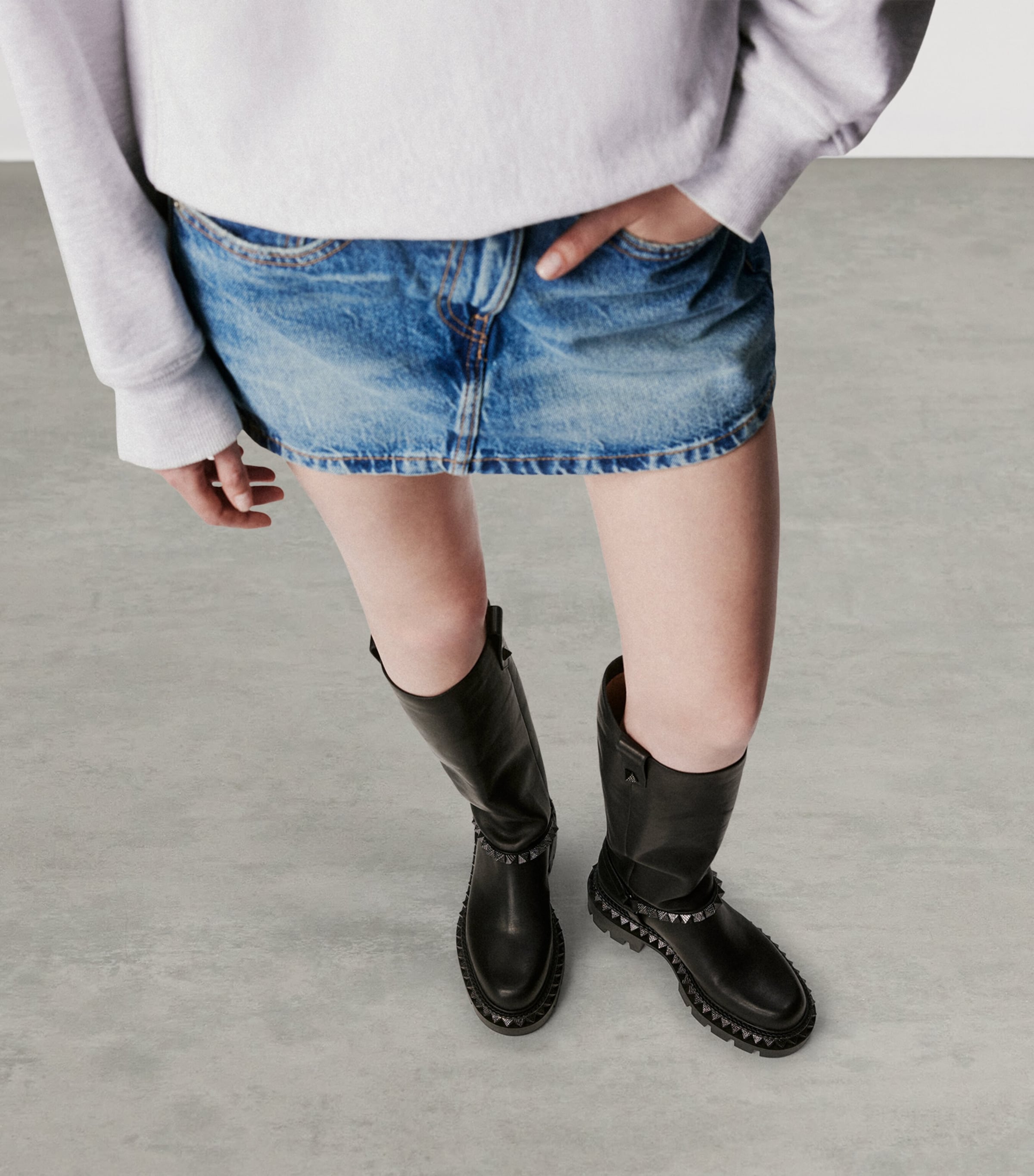 Marinetta Pyraclou Leather Knee-High Boots BK01 Image 2