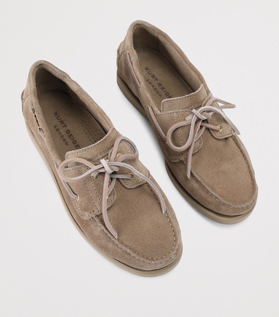 Kurt Geiger London Suede Boat Shoes Taupe Image 4