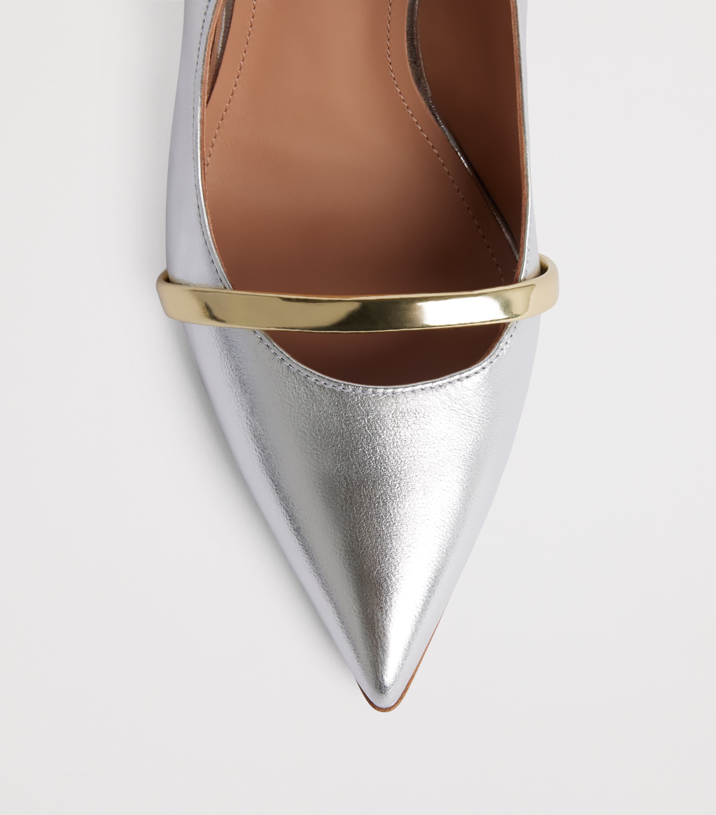 Metallic Leather Maureen Mules 100 SILVER Image 5