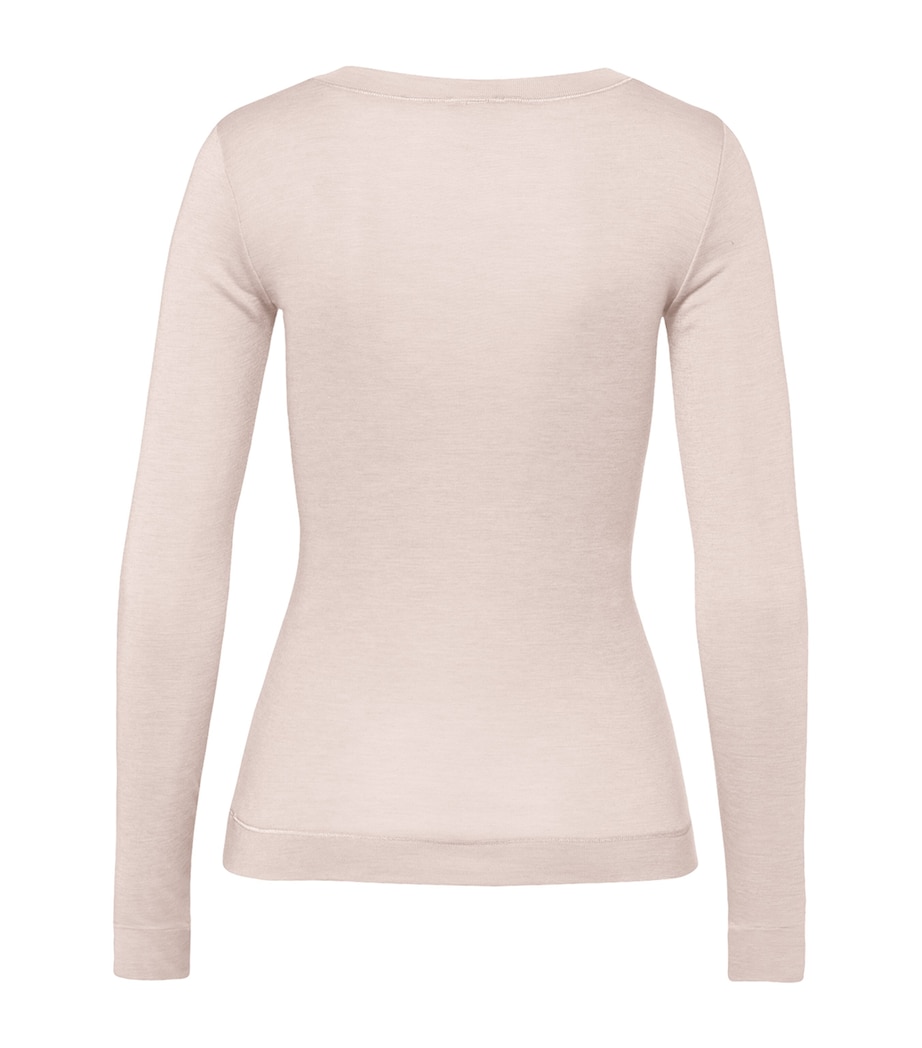 Silk-Cashmere Long-Sleeve T-Shirt IVORY Image 2