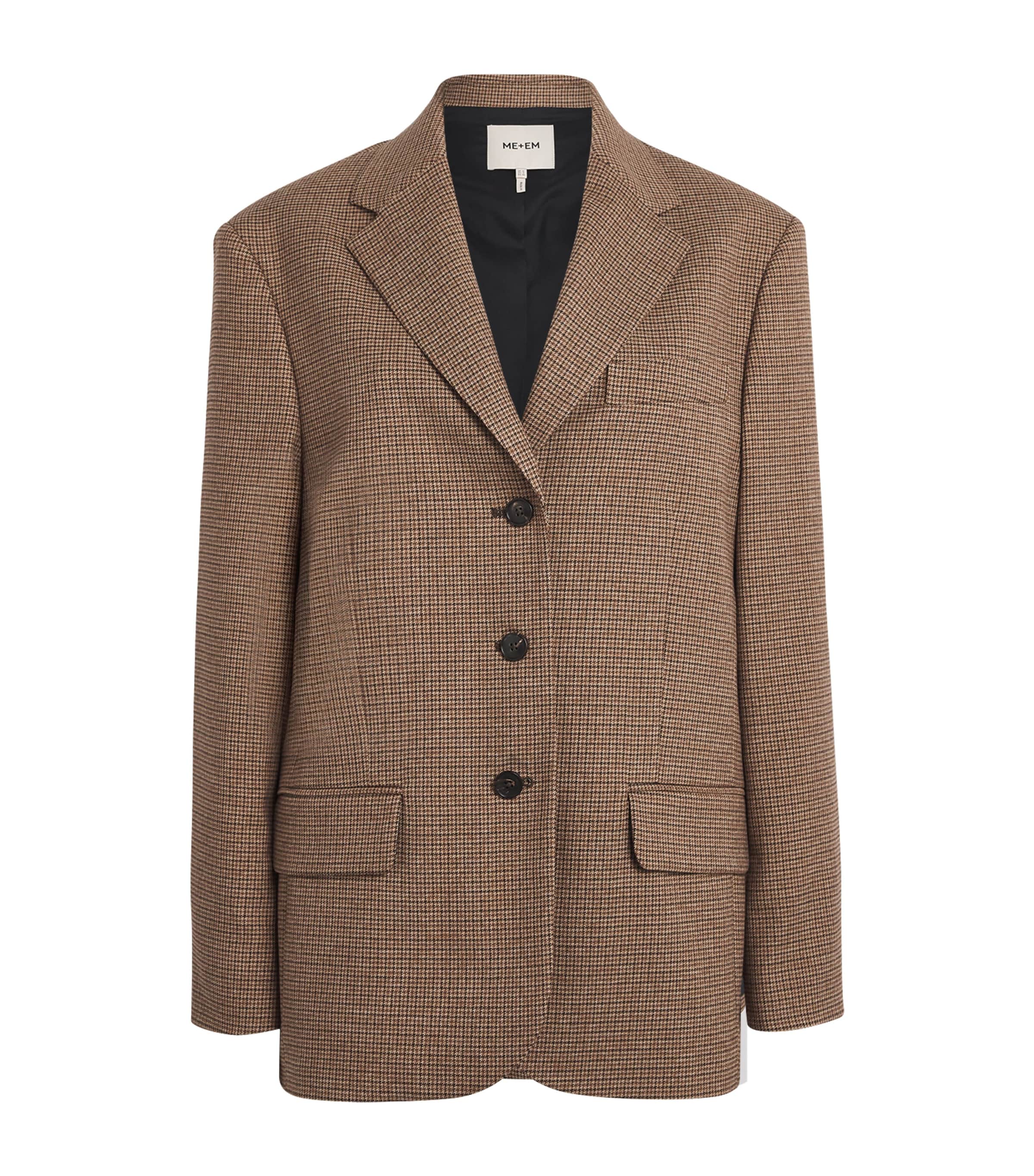 Me+em Oversized Heritage Icon Blazer In Brown
