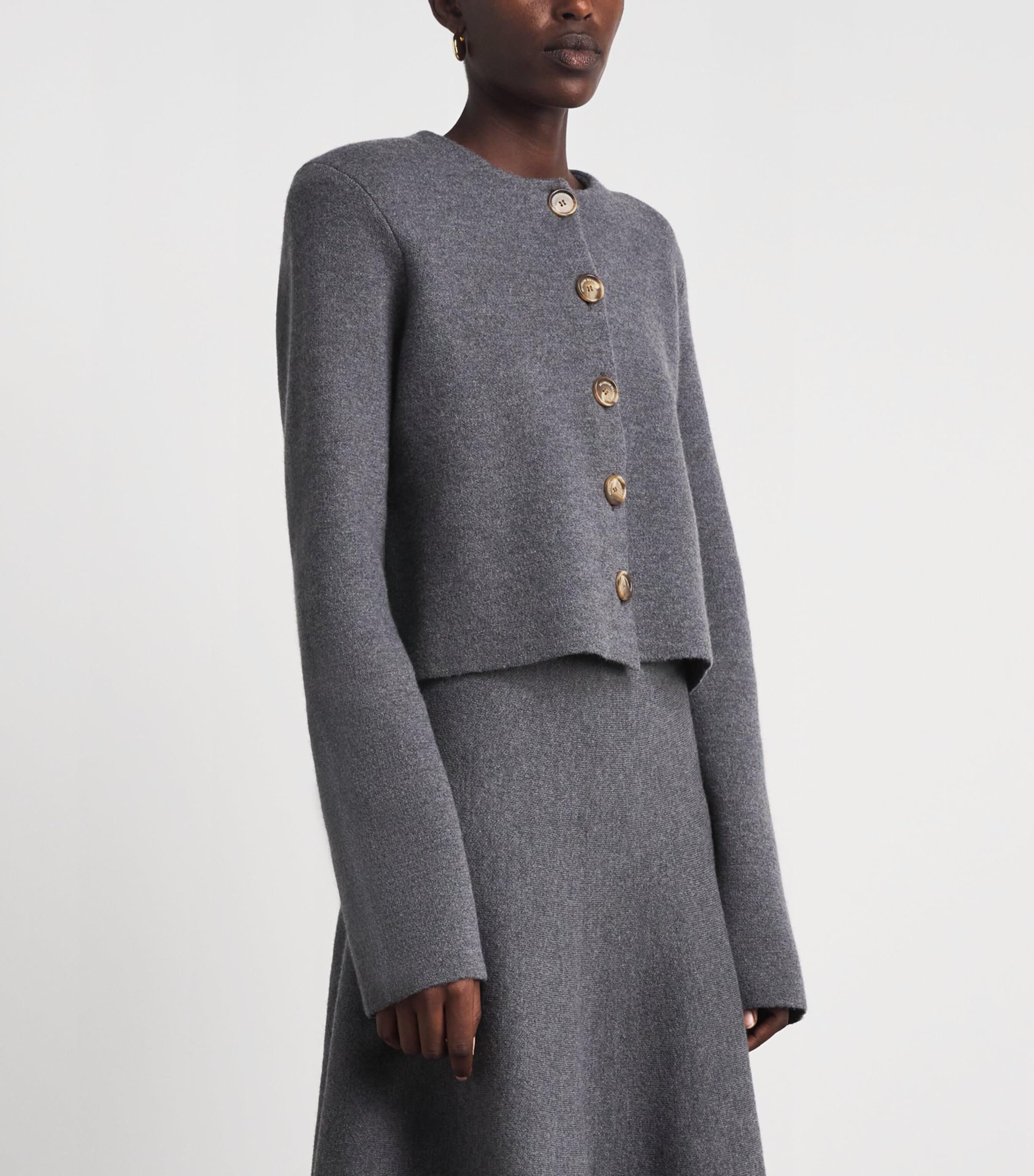 Brandon Maxwell Womens Virgin Wool Ryder Jacket Heather Grey Image 4