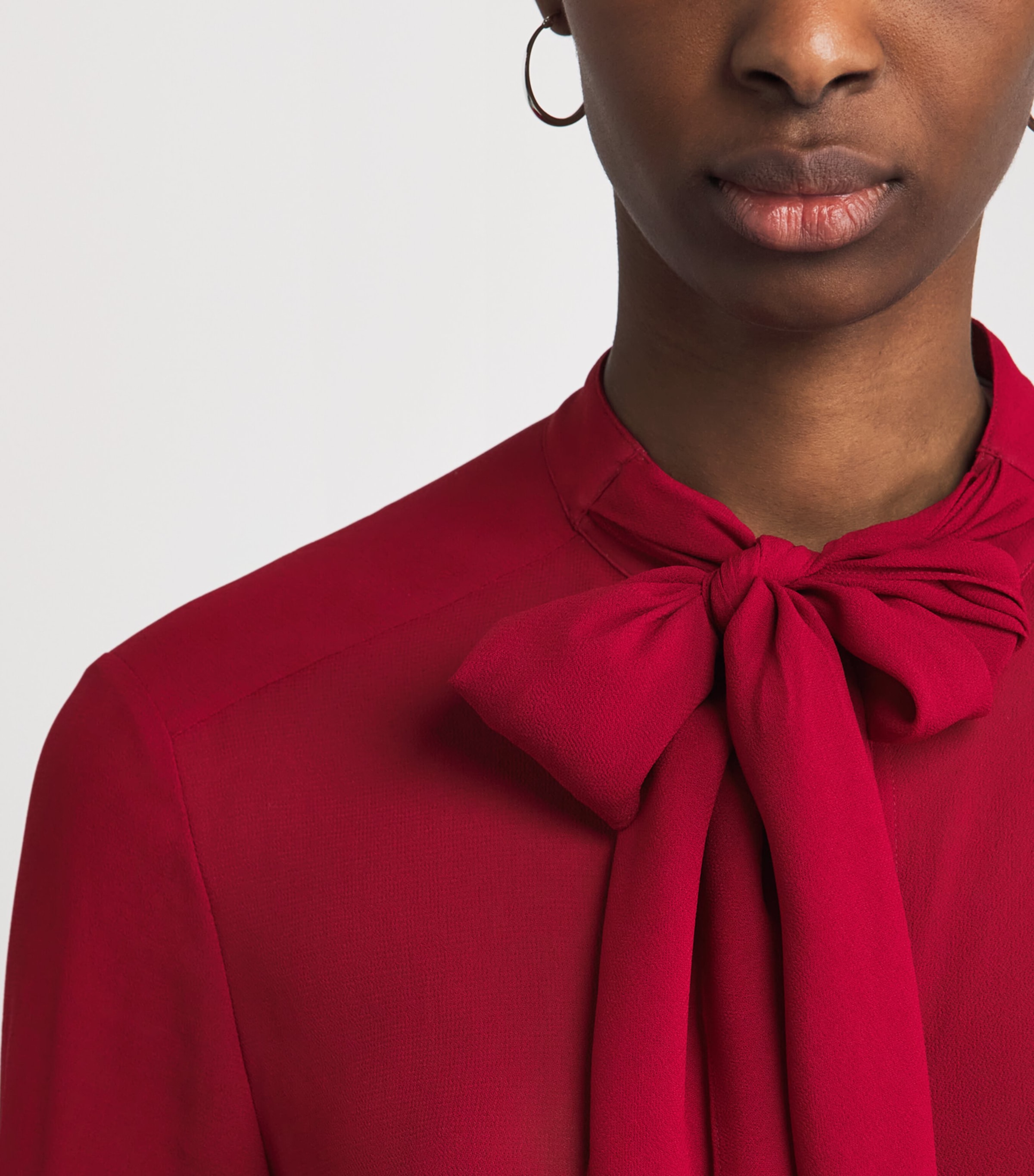 Georgette Bow Blouse RED Image 3