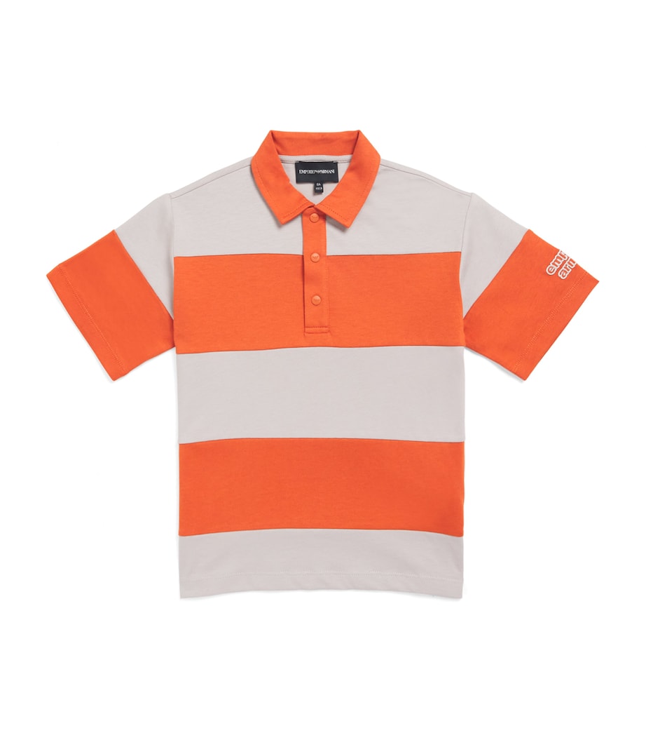 Stripe Polo Shirt (4-16 Years) M3017 ORANGE/ U8140 Image 1