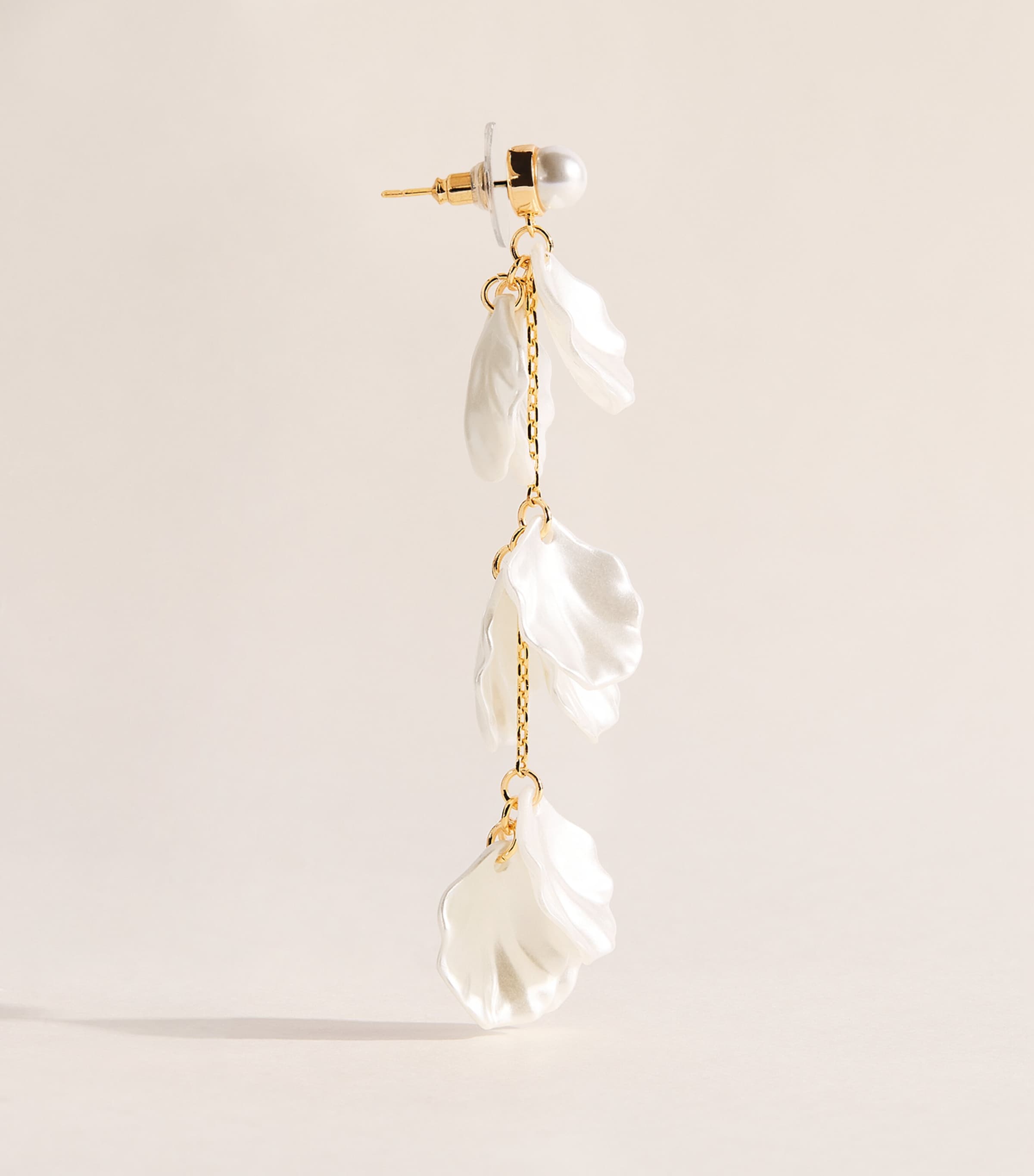 Self-Portrait Faux Pearl Petal Drop Earrings Pearl Image 3