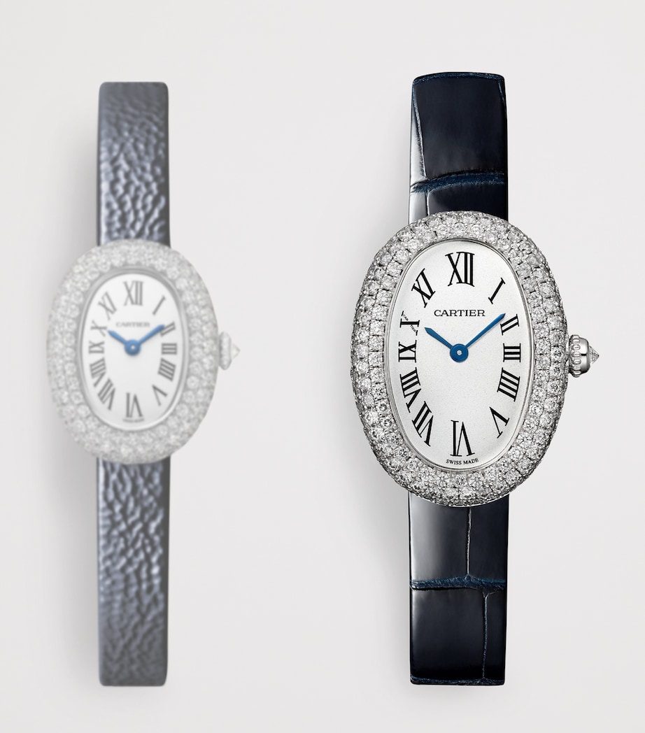 Cartier White Gold and Diamond Baignoire 1920 Watch 26mm Silvered Image 5