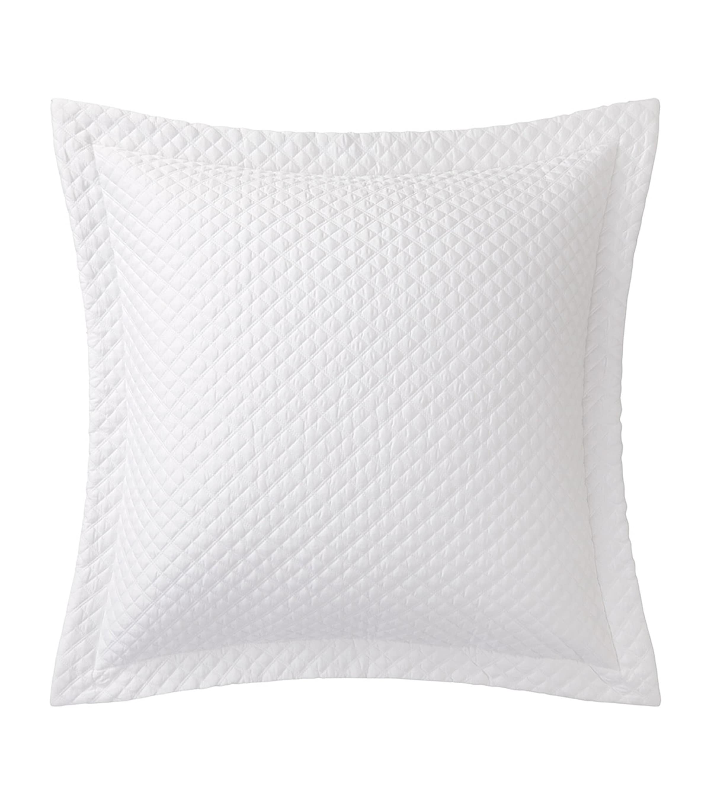 Shop Ralph Lauren Cotton Argyle Square Pillowcase In White