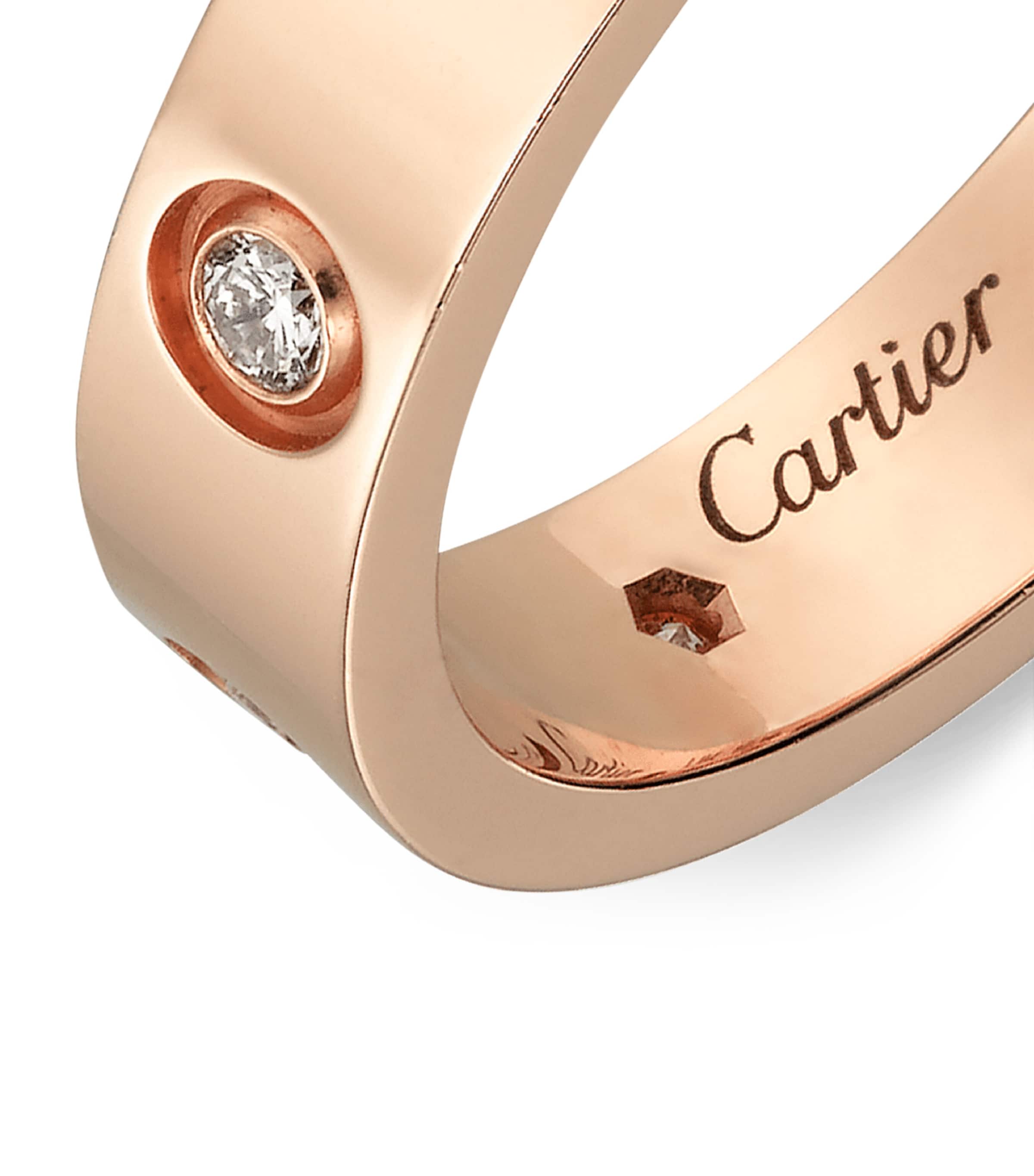 Rose Gold and Diamond LOVE Ring MULTI Image 5