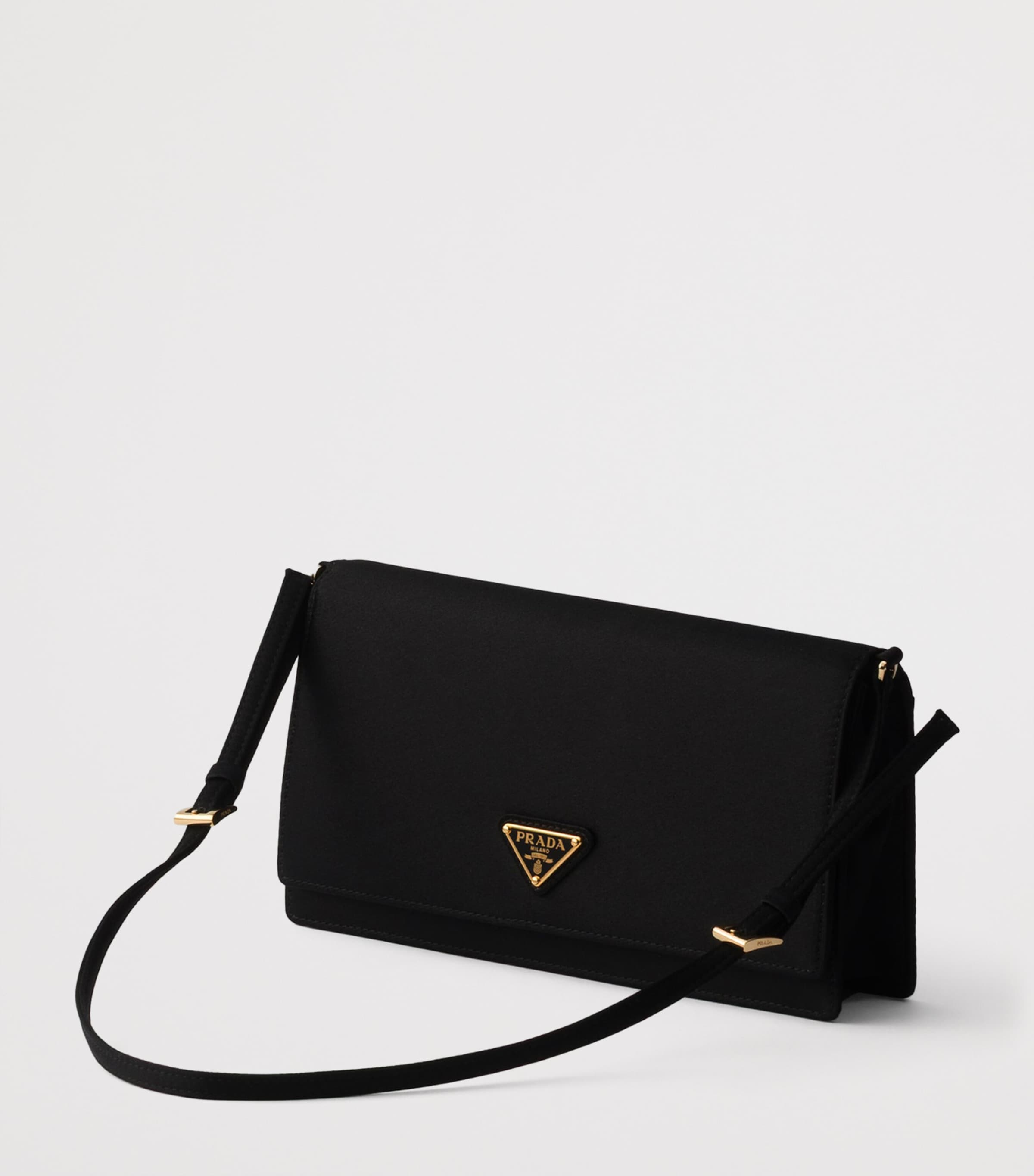 Prada Satin Shoulder Bag Black Image 2