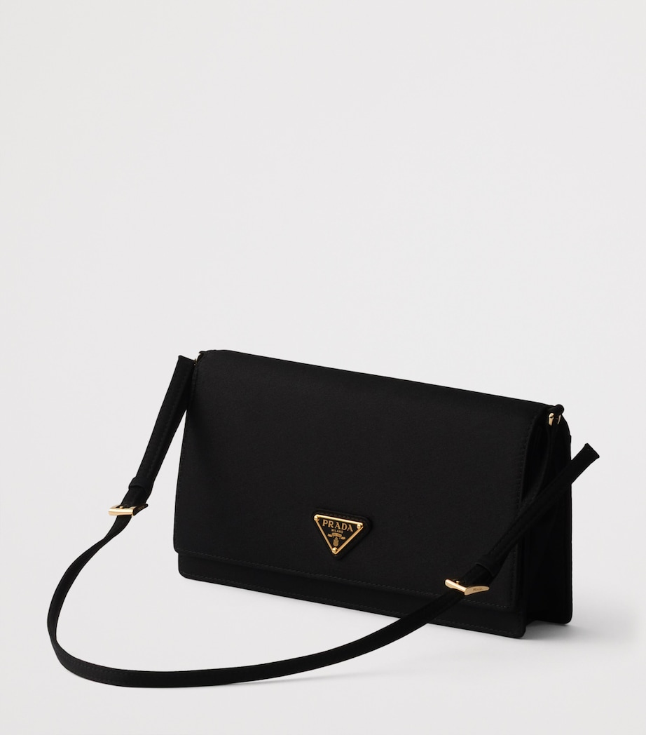 Prada Satin Shoulder Bag Black Image 2