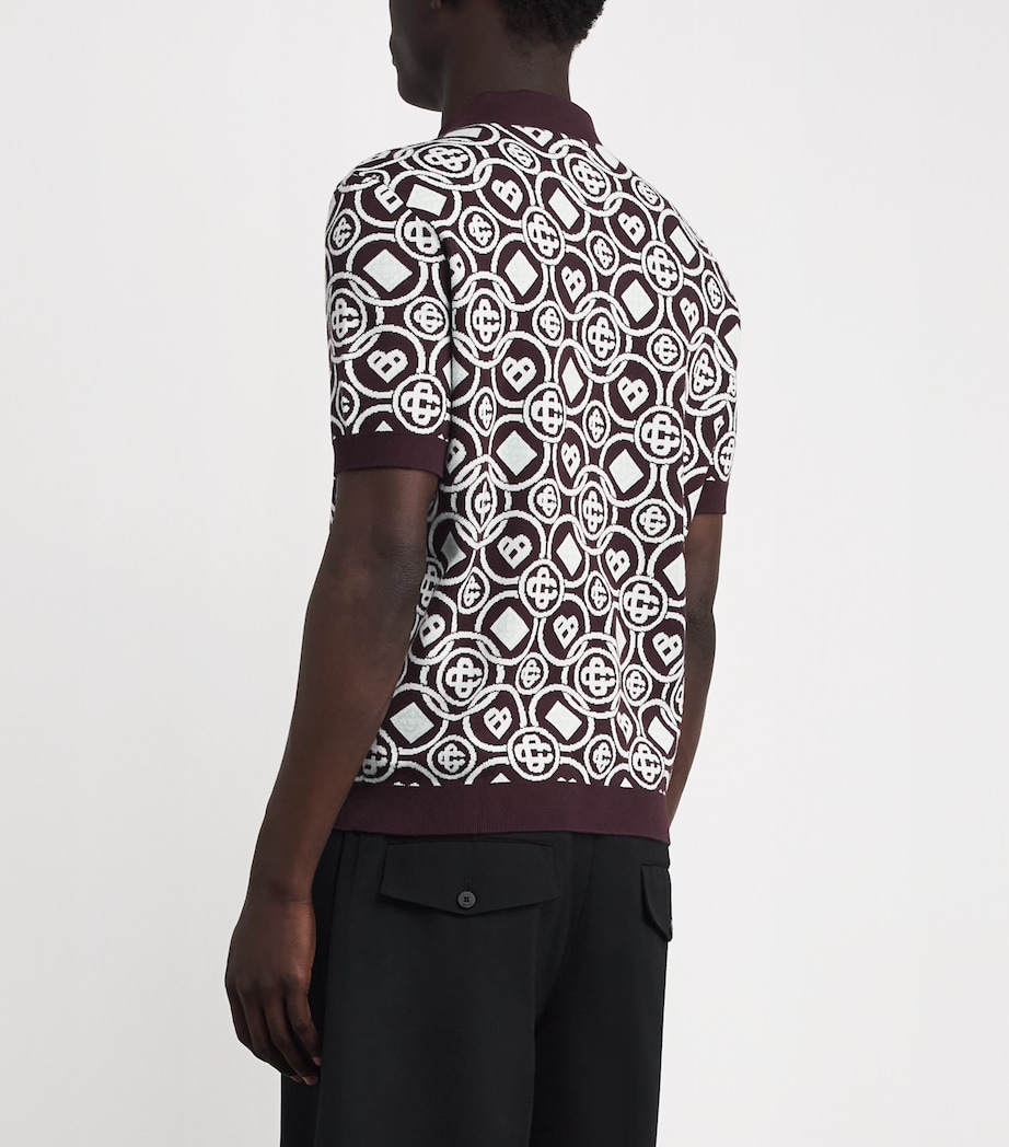 Cotton Monogram Polo Shirt AUBERGINE Image 4