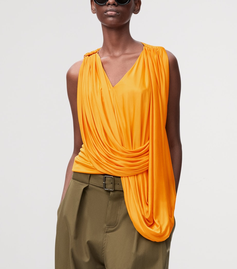 Draped Sleeveless Top DARK YELLOW Image 3