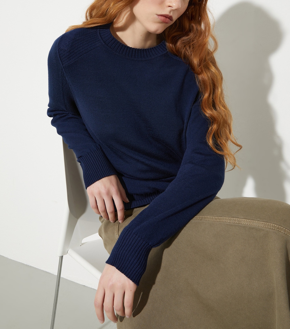 Virgin Wool Sweater NAVY Image 5