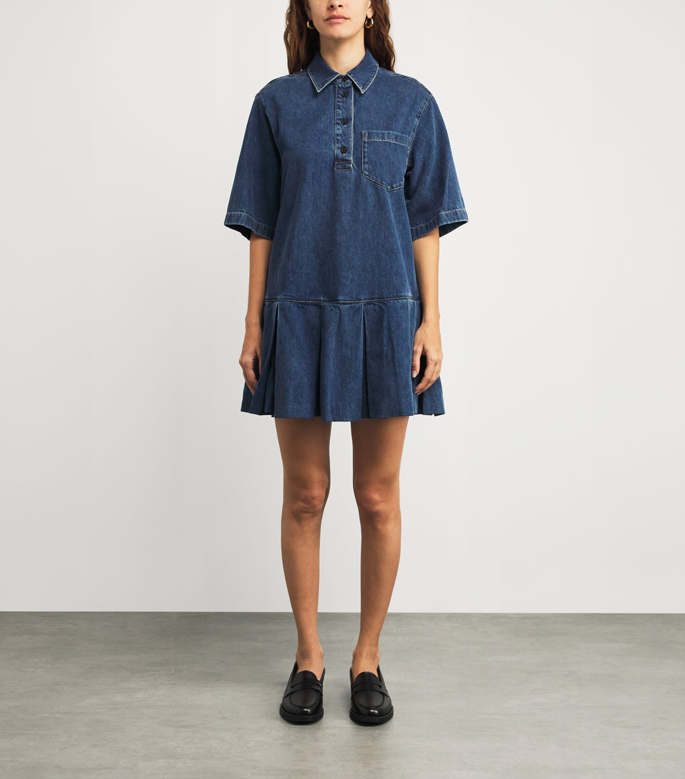 FRAME Womens The Tennis Denim Mini Dress Potion Image 3