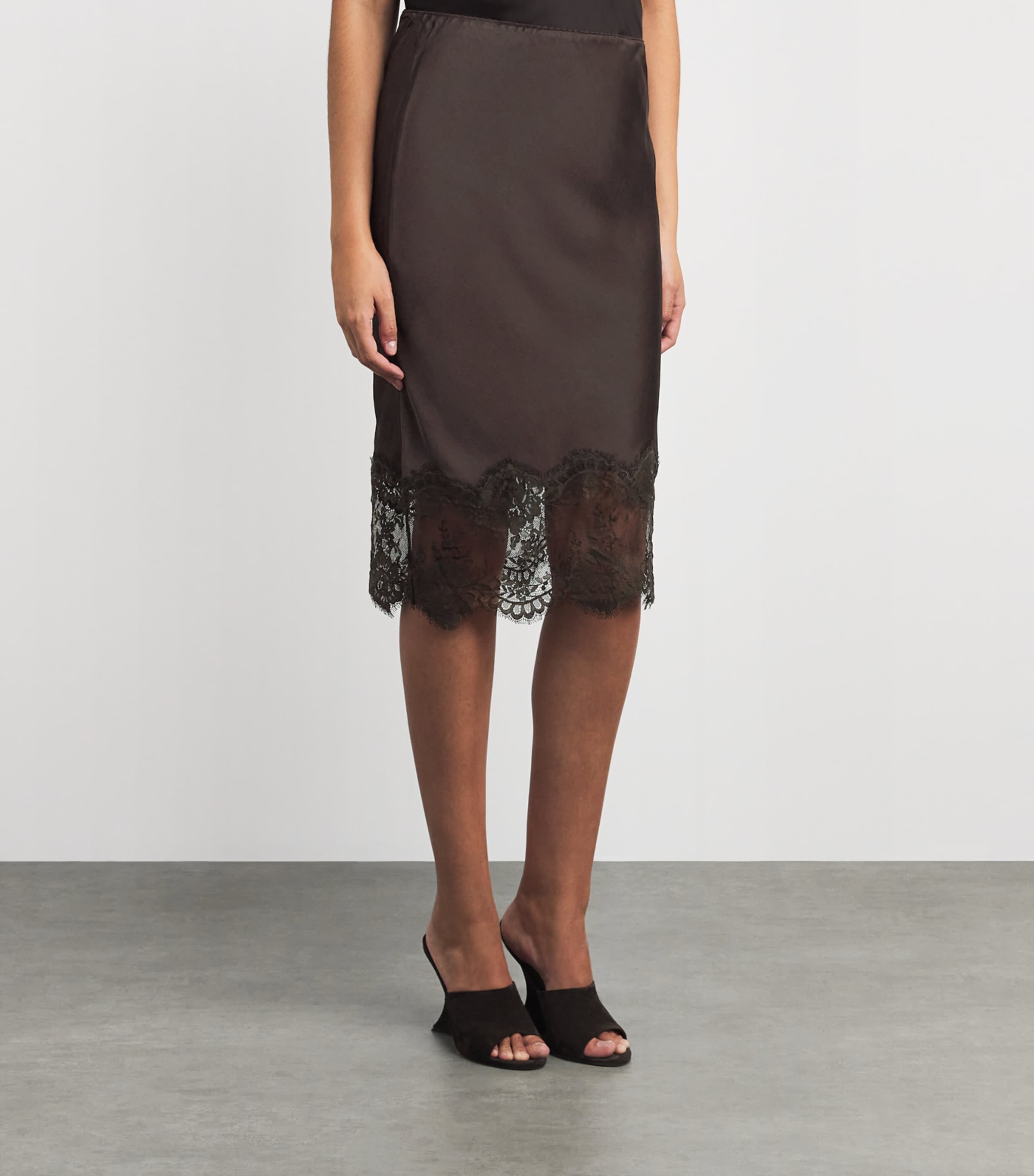 Herskind Brown Lace-Trim Herbert Midi Skirt | Harrods US