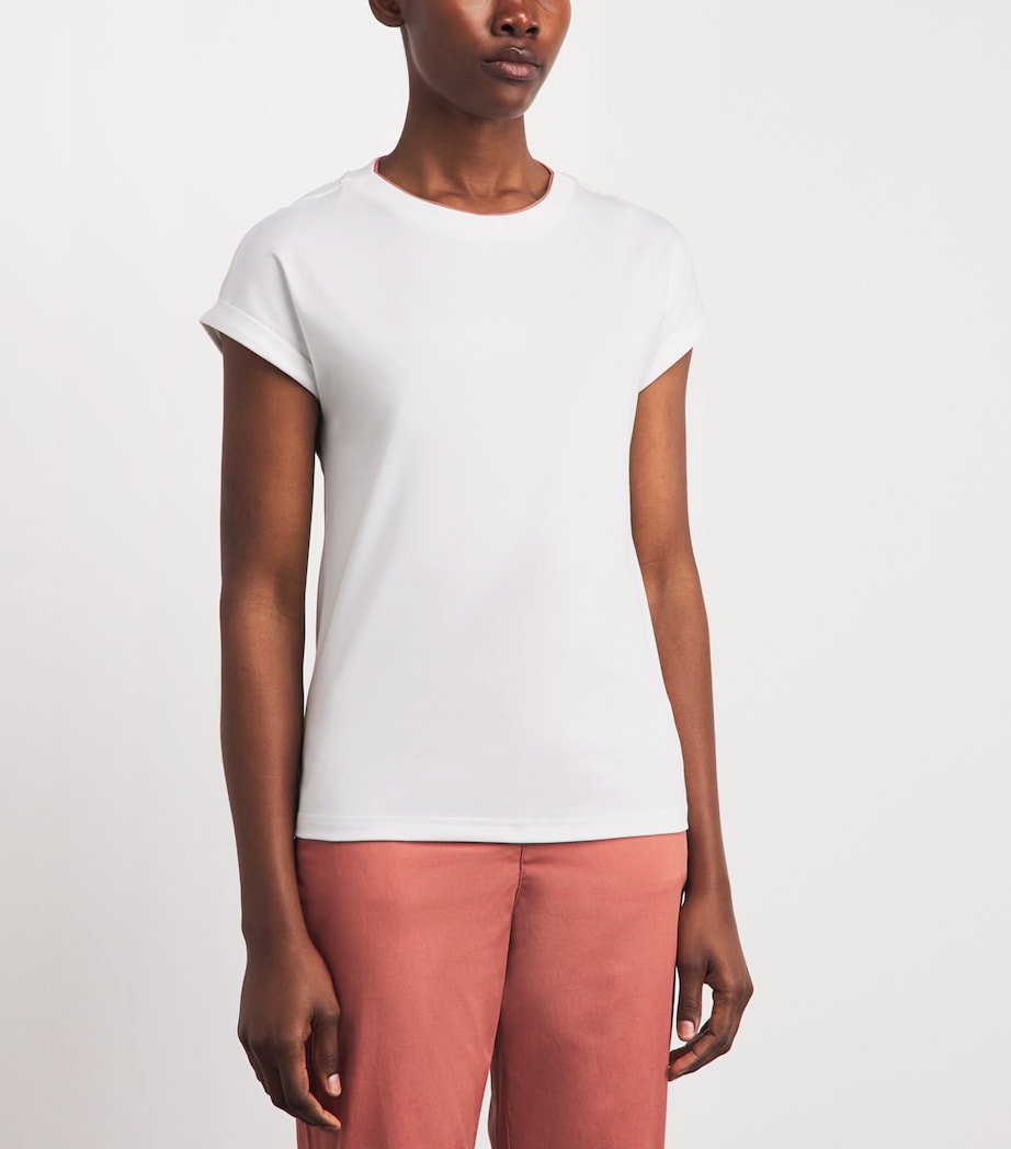 Eleventy Womens Cotton Layered T-Shirt Bianco, Melograno Image 4