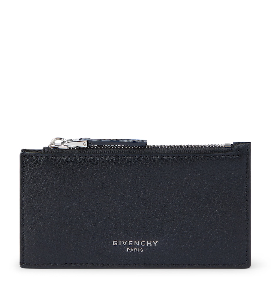 Leather Zipped Card Holder BLACK Image 1