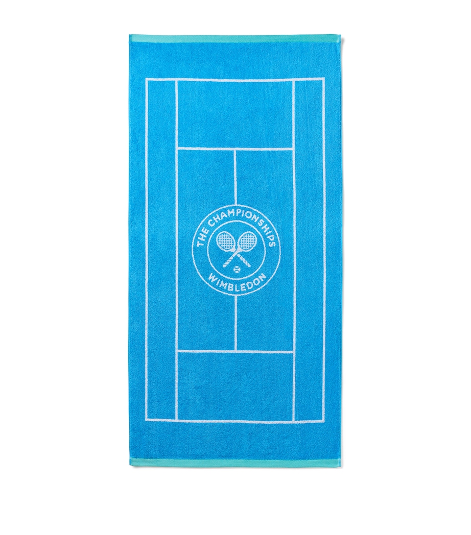 x Wimbledon Tennis Court Bath Towel (70cm x 133cm) SKY Image 1