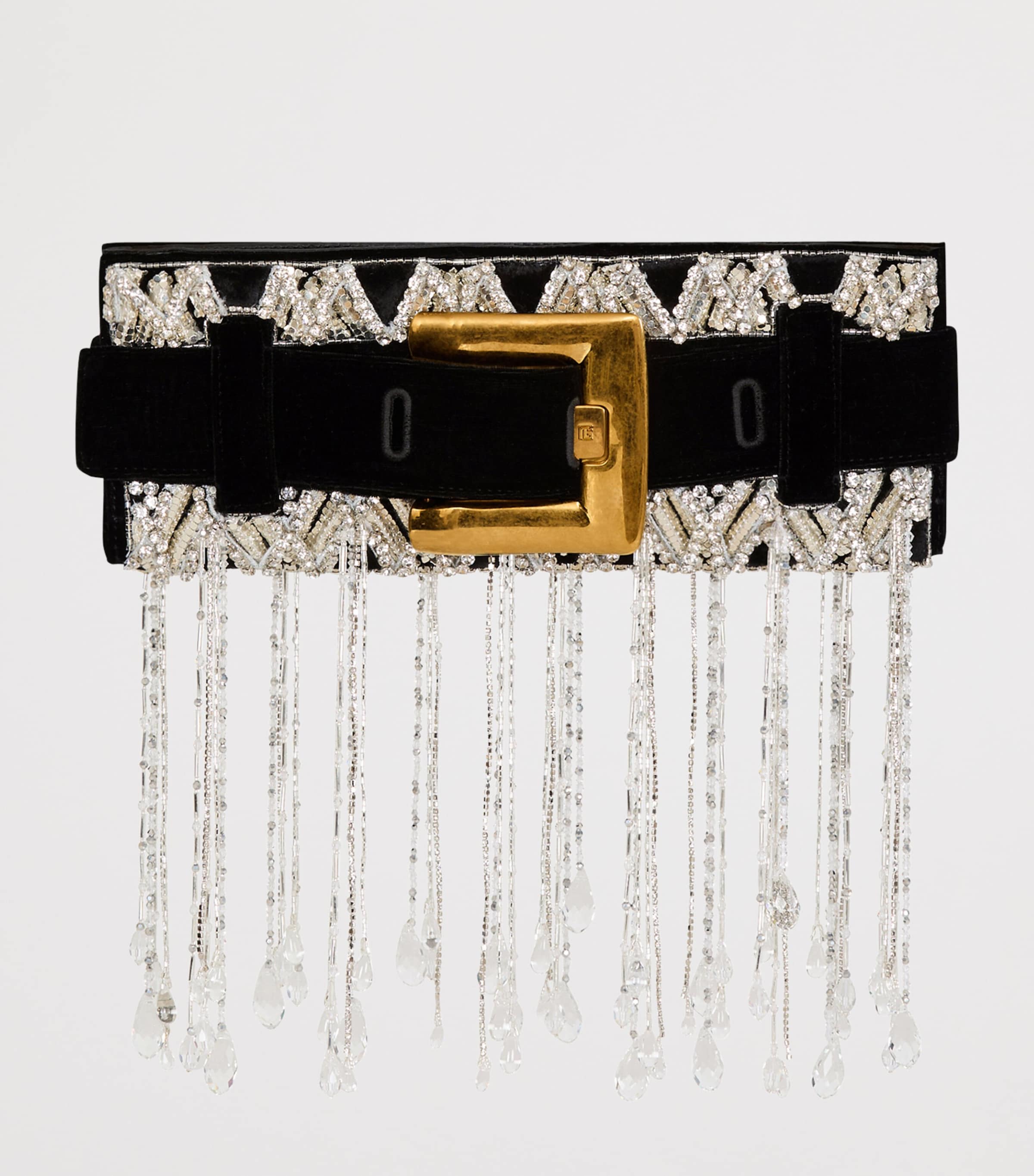Balmain Embellished Anthem Clutch Bag Eaw Noir/cristal Image 6
