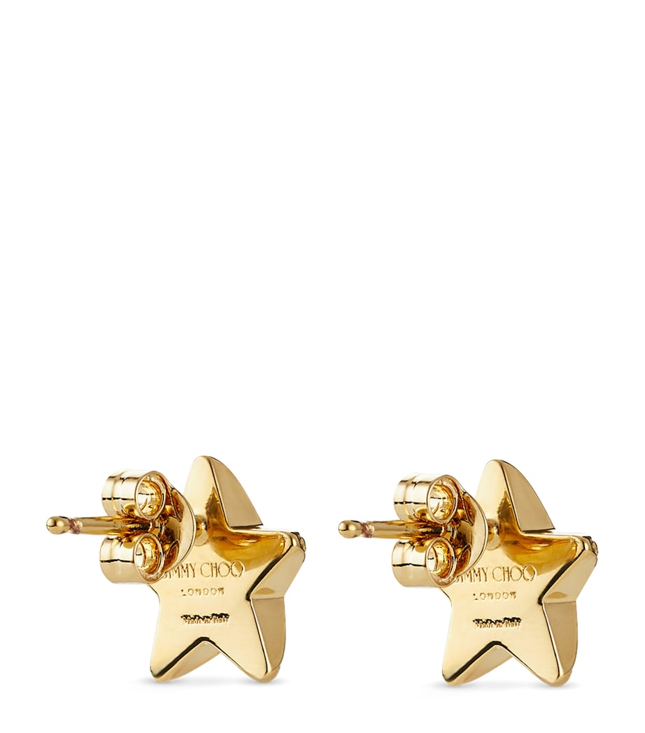 Crystal Star Stud Earrings GOLD Image 5