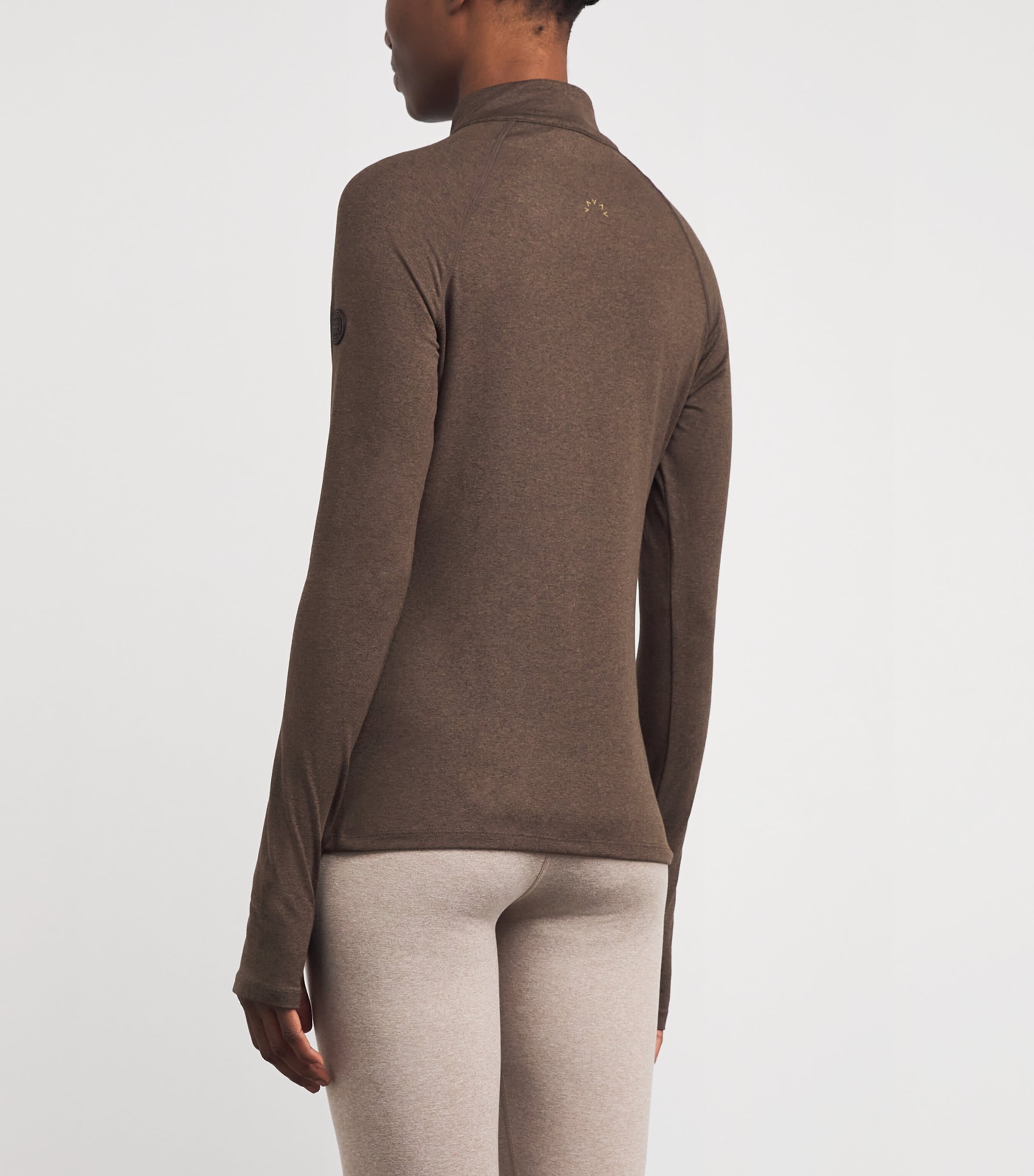 Always Warm Half-Zip Base Layer Top DEEP CHOCOLATE MARL Image 4