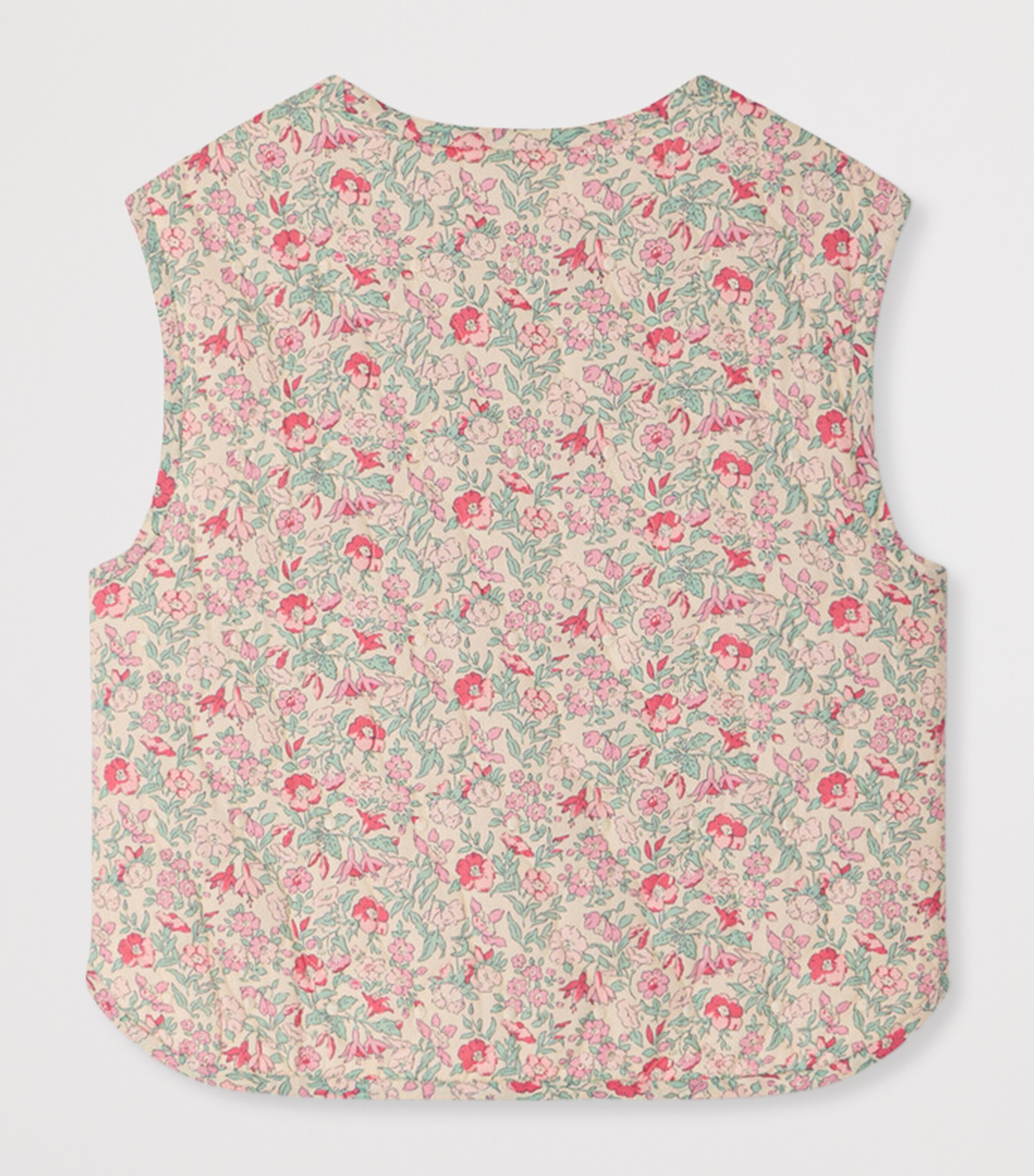 Bonpoint Quilted Floral Elbie Gilet (4-14 Years) Fl Framboise Image 2