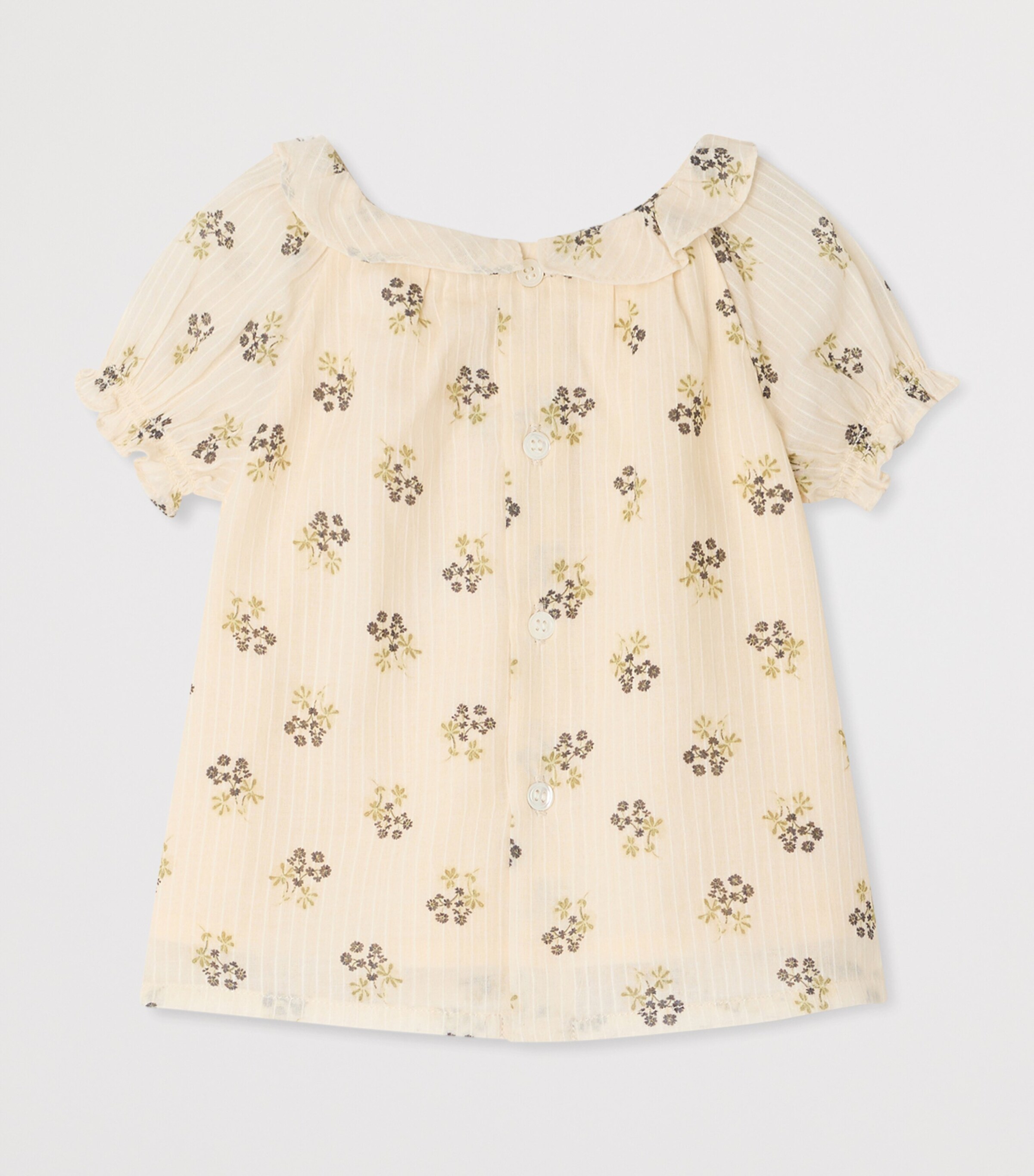 Bonpoint Cotton Floral Blouse (6-18 Months) Fleurs Ecru Image 2