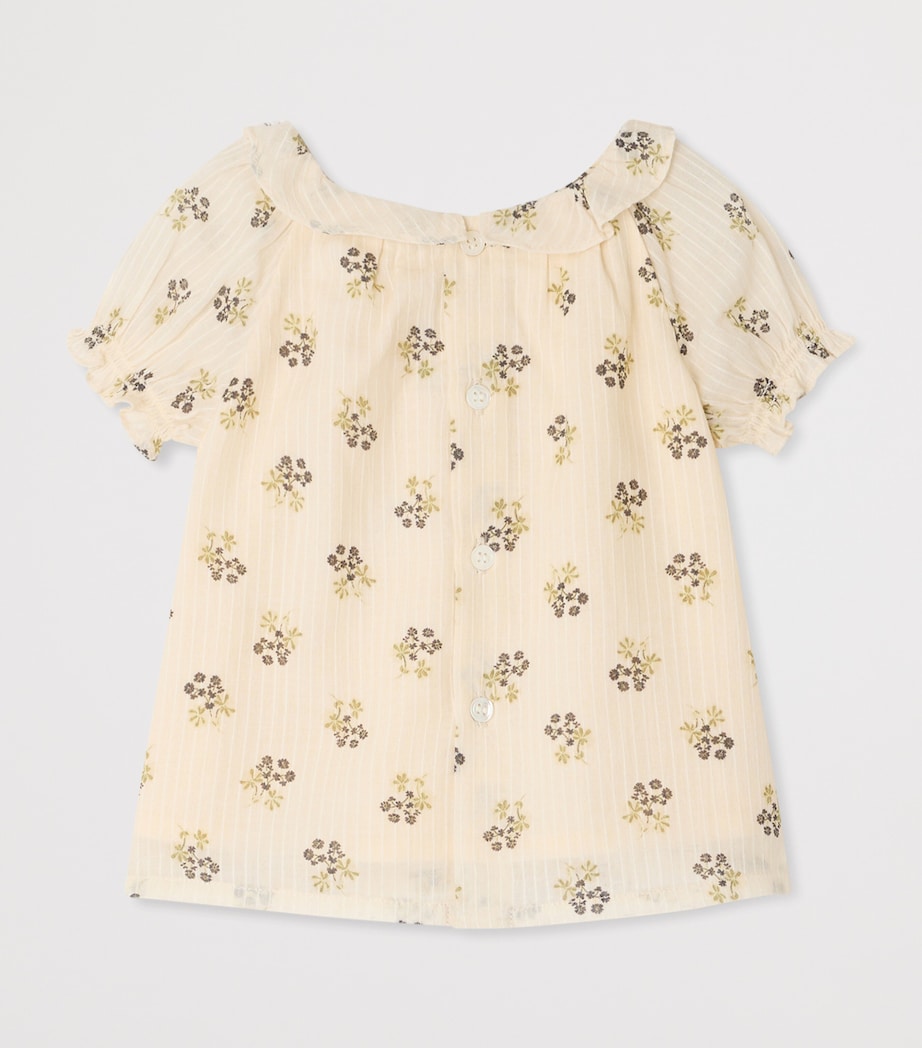 Bonpoint Cotton Floral Blouse (6-18 Months) Fleurs Ecru Image 2