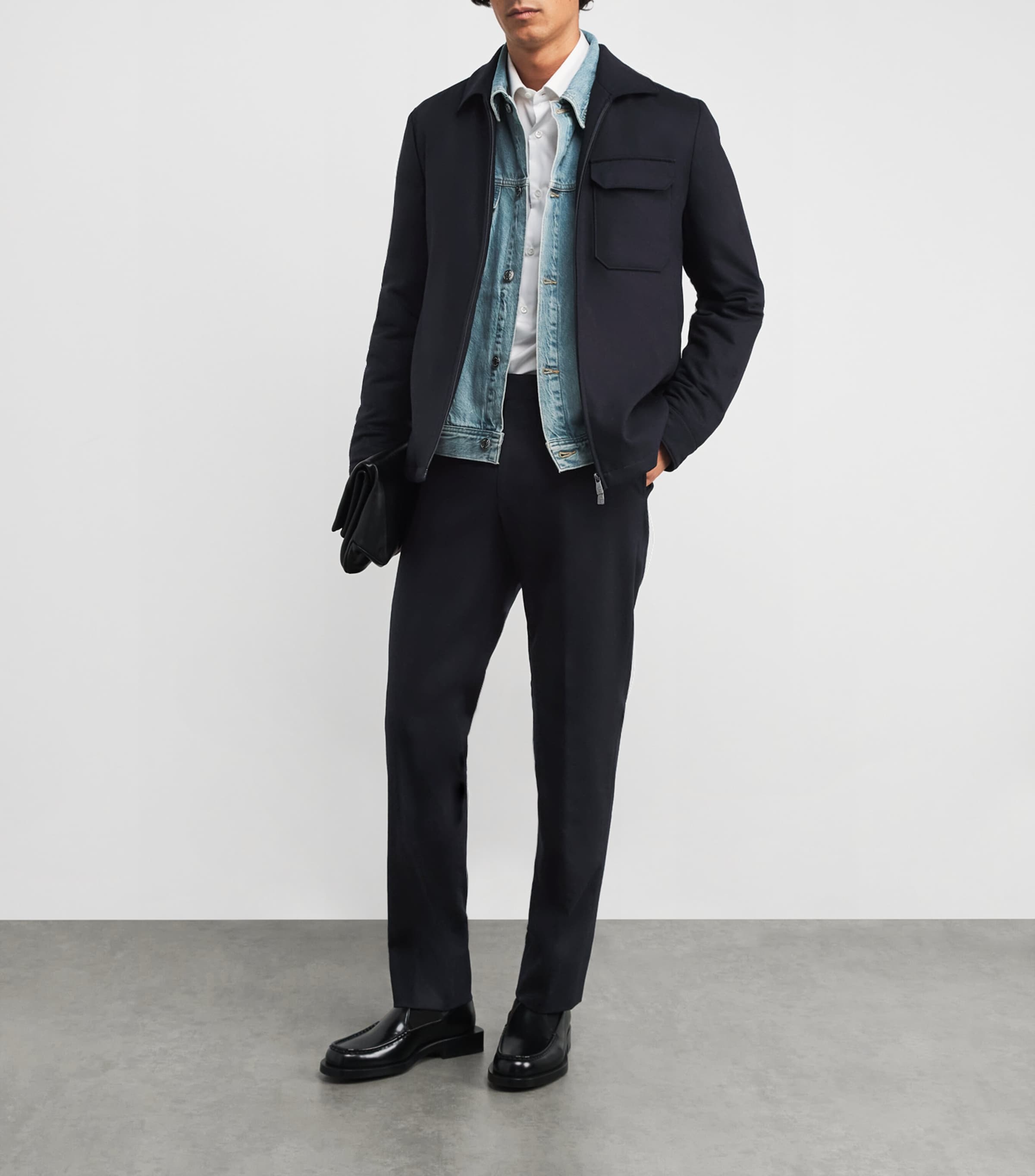 Wool-Cashmere Hybrid Jacket 001 NAVY BLUE Image 2