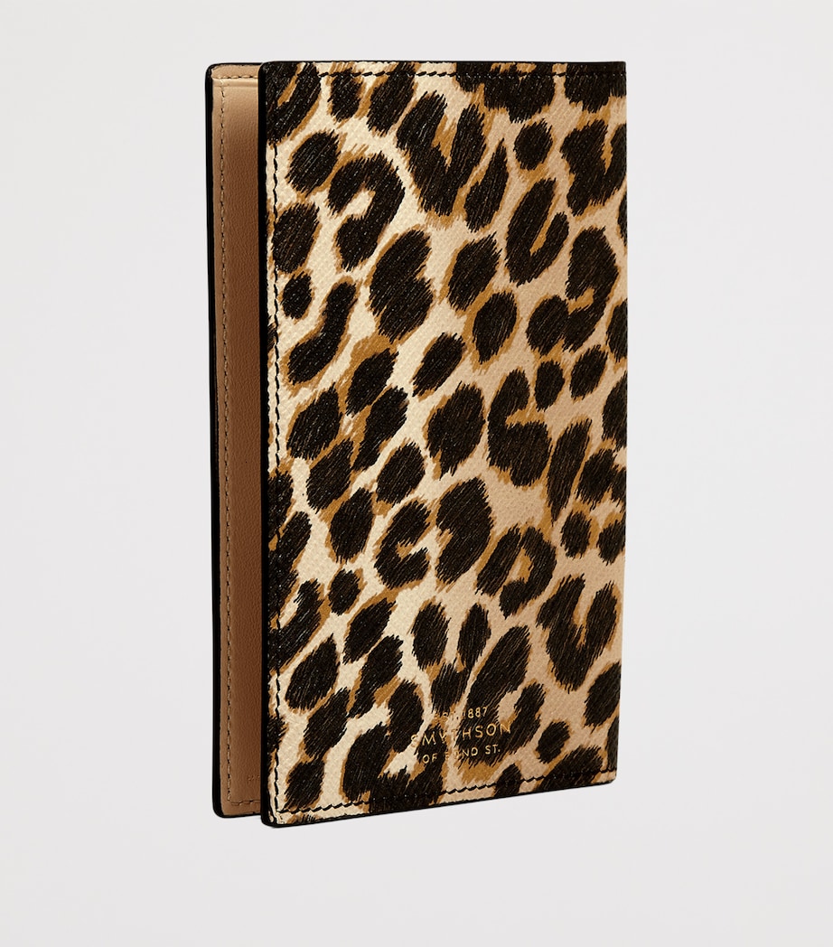 Panama Leather Leopard Print Passport Cover SAND Image 3
