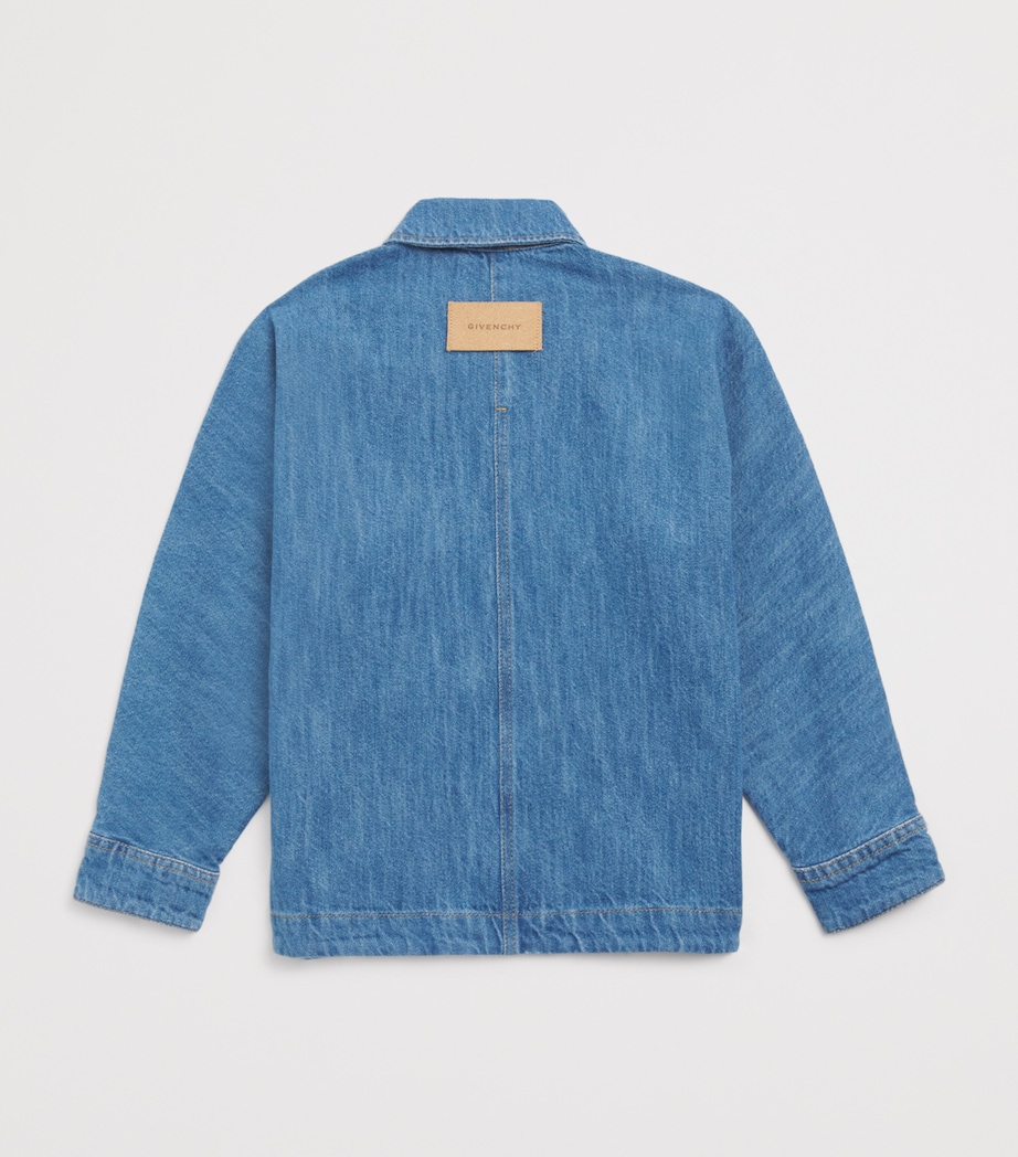 Denim Logo-Embroidered Shirt (4-12+ Years) H31212/Z25DBSTN+BRSH Image 2