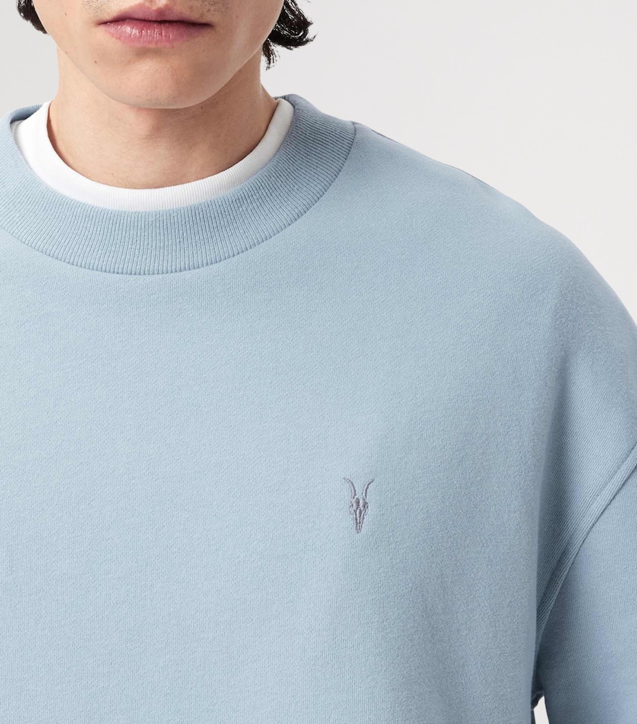 AllSaints Mens Organic Cotton Asher Sweatshirt Misty Blue Image 5