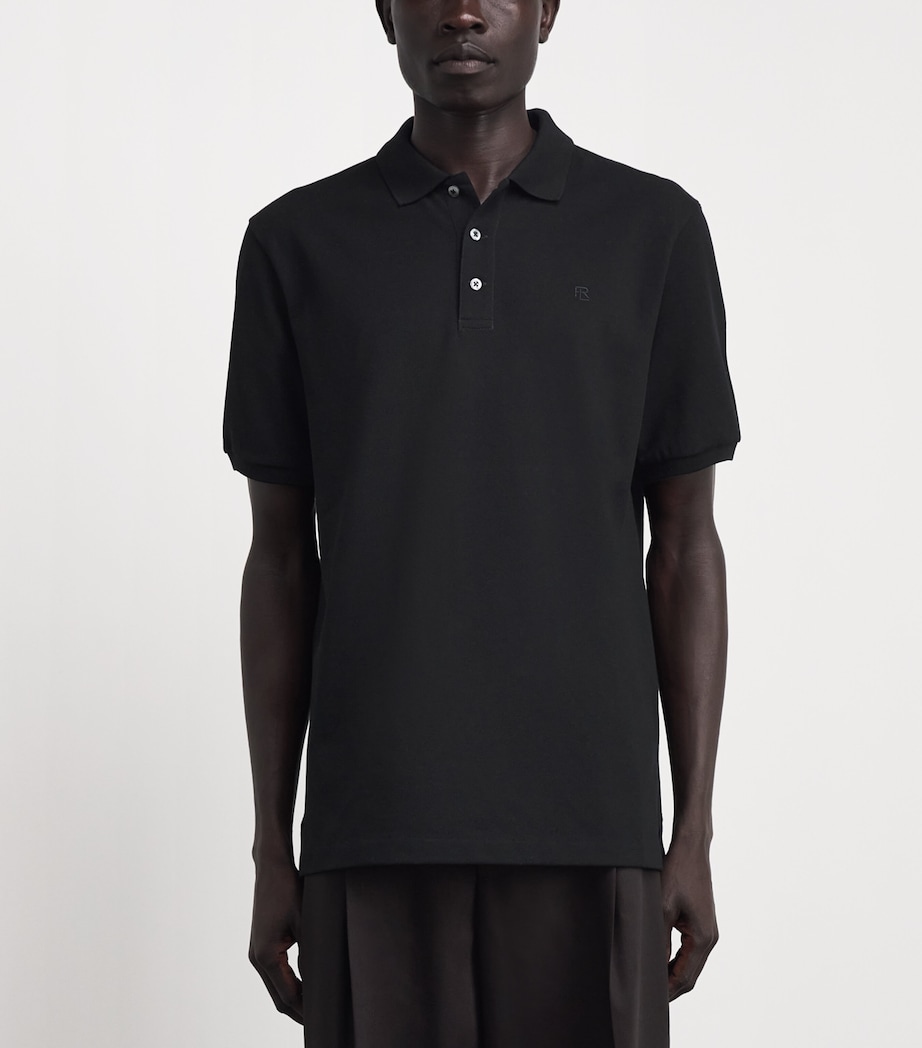 Ralph Lauren Purple Label Mens Cotton Piqué Polo Shirt Classic Black Image 4